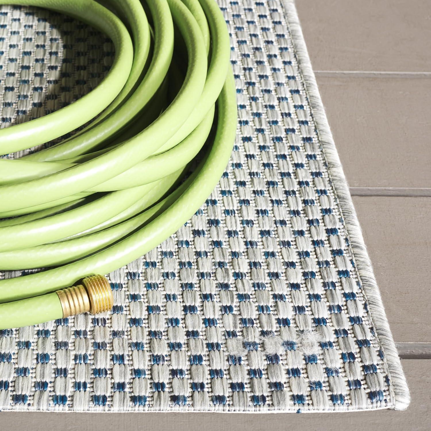 image:imageSAFAVIEH Courtyard Collection Area Rug 8 x 10 Natural amp Cream NonShedding amp Easy Care IndoorOutdoor amp WashableIdeal for Patio Backyard Mudroom CY852103012GreyNavy