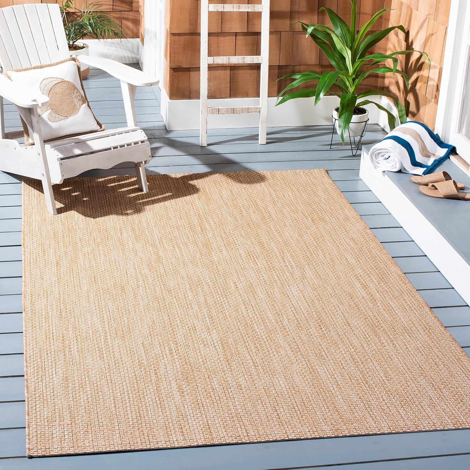 image:imageSAFAVIEH Courtyard Collection Area Rug 8 x 10 Natural amp Cream NonShedding amp Easy Care IndoorOutdoor amp WashableIdeal for Patio Backyard Mudroom CY852103012AquaGrey