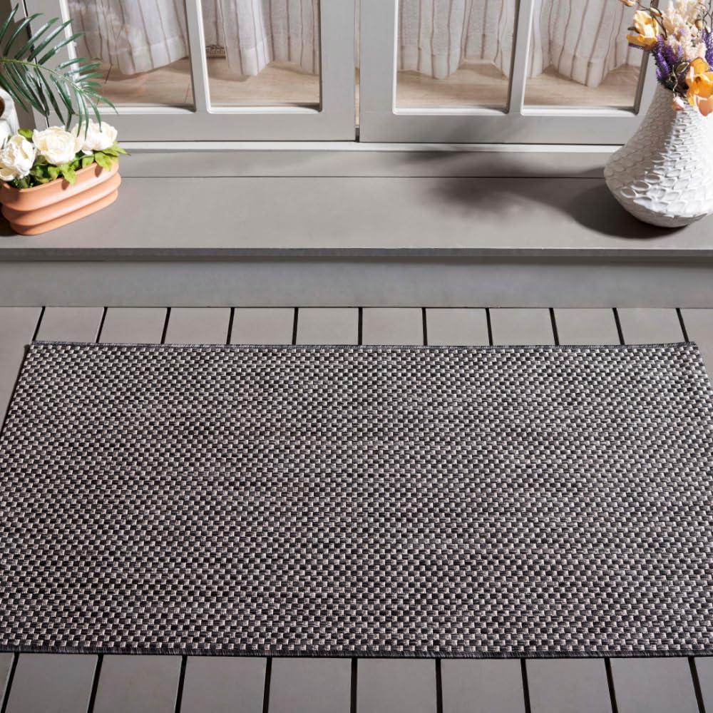 image:imageSAFAVIEH Courtyard Collection Area Rug 8 x 10 Natural amp Cream NonShedding amp Easy Care IndoorOutdoor amp WashableIdeal for Patio Backyard Mudroom CY852103012BlackBeige