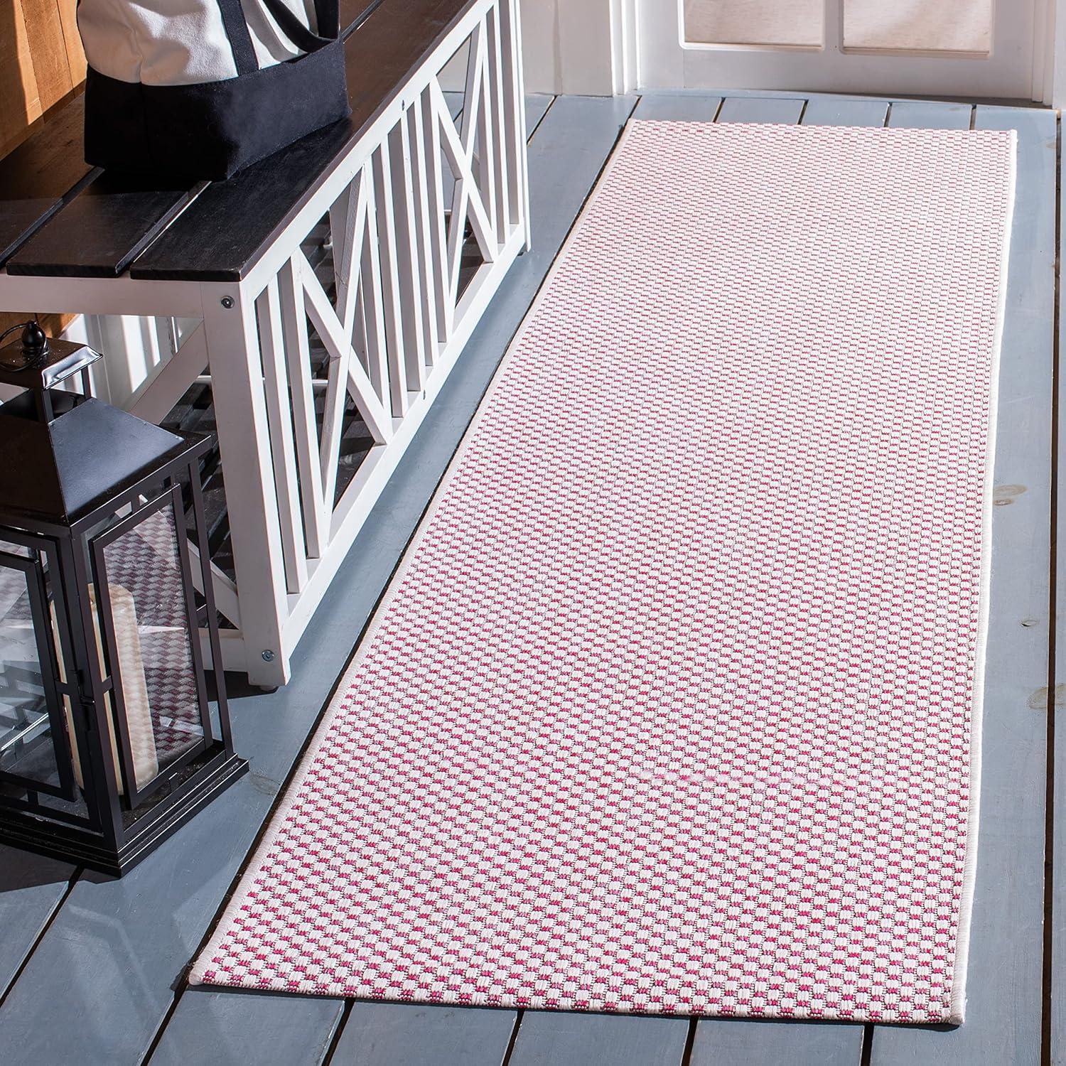 image:imageSAFAVIEH Courtyard Collection Area Rug 8 x 10 Natural amp Cream NonShedding amp Easy Care IndoorOutdoor amp WashableIdeal for Patio Backyard Mudroom CY852103012IvoryPink