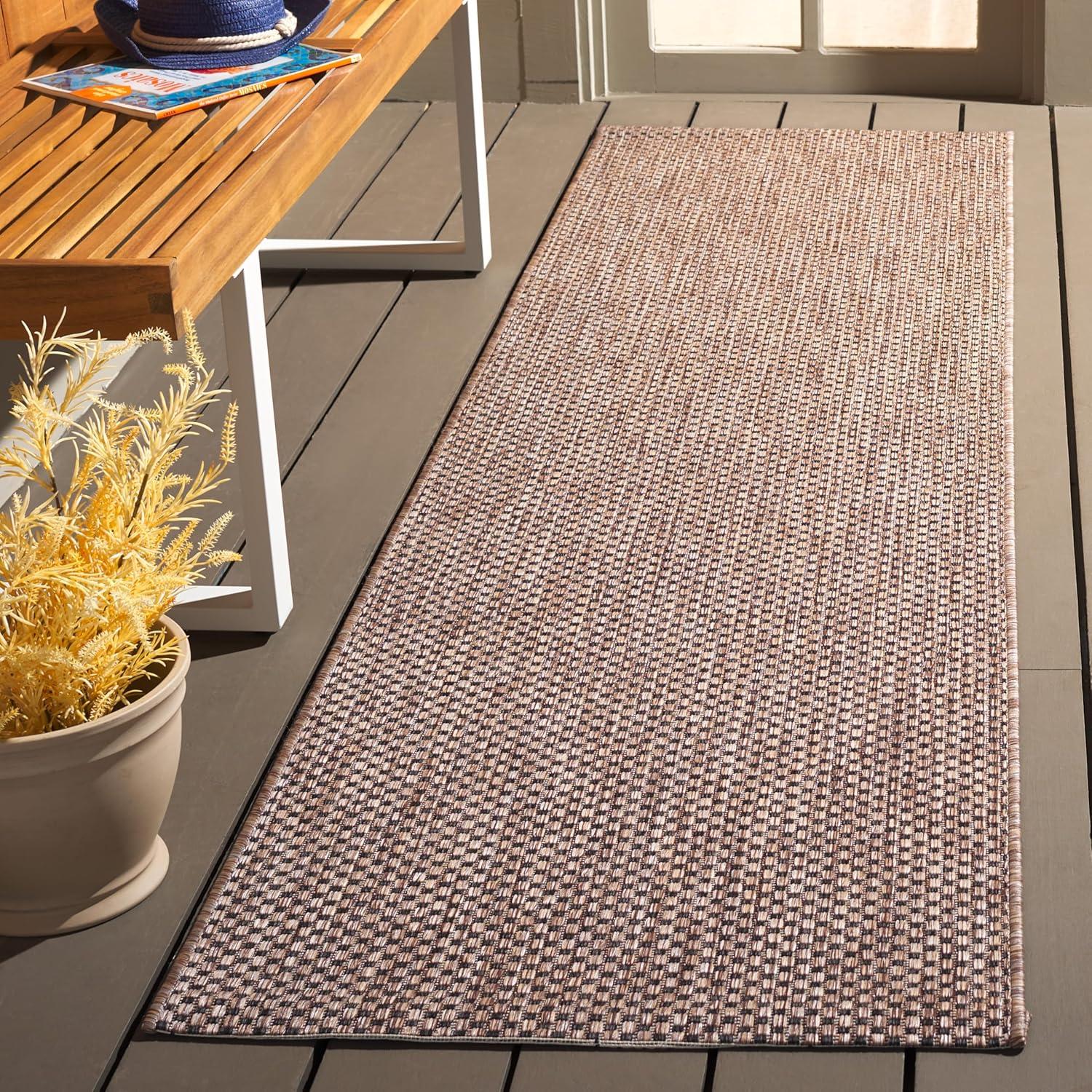 image:imageSAFAVIEH Courtyard Collection Area Rug 8 x 10 Natural amp Cream NonShedding amp Easy Care IndoorOutdoor amp WashableIdeal for Patio Backyard Mudroom CY852103012NaturalBlack