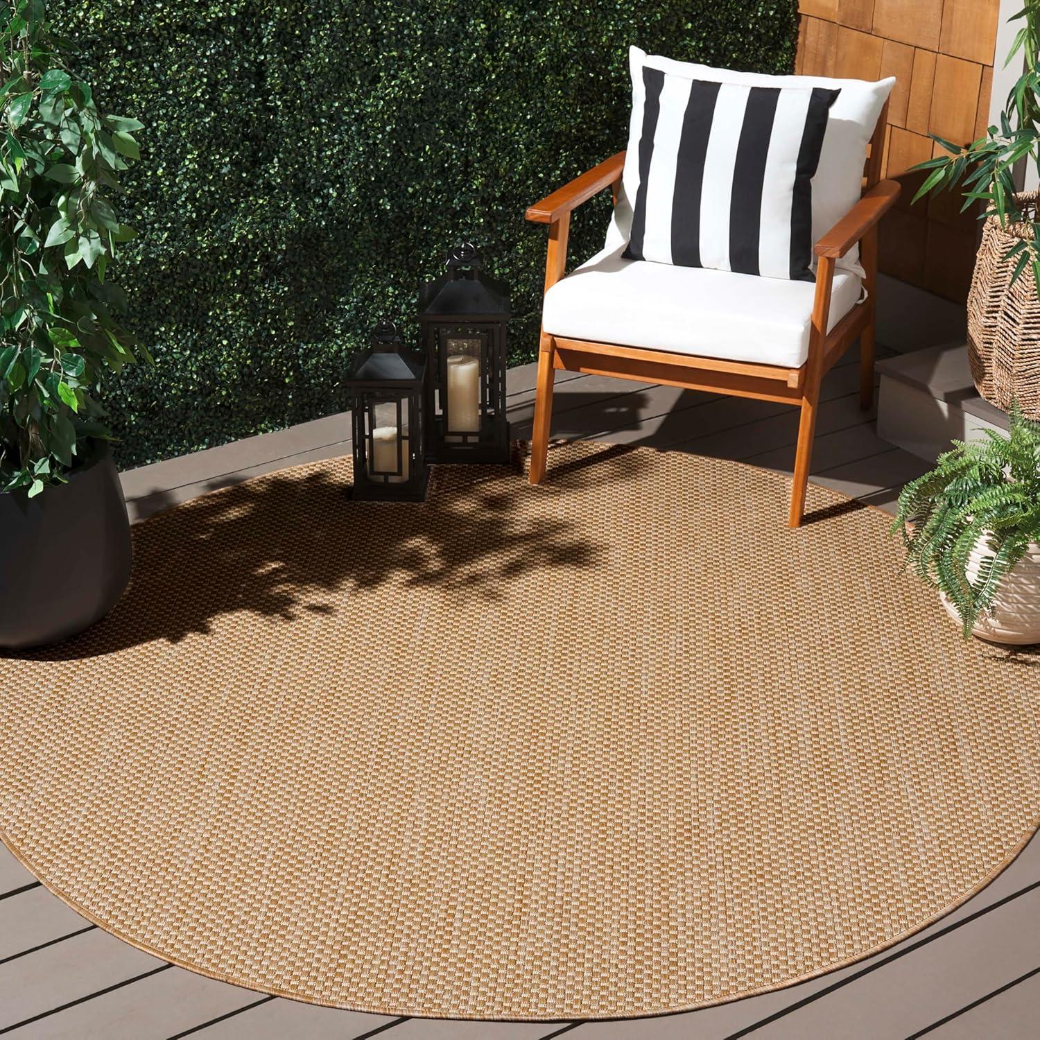 image:imageSAFAVIEH Courtyard Collection Area Rug 8 x 10 Natural amp Cream NonShedding amp Easy Care IndoorOutdoor amp WashableIdeal for Patio Backyard Mudroom CY852103012NaturalCream