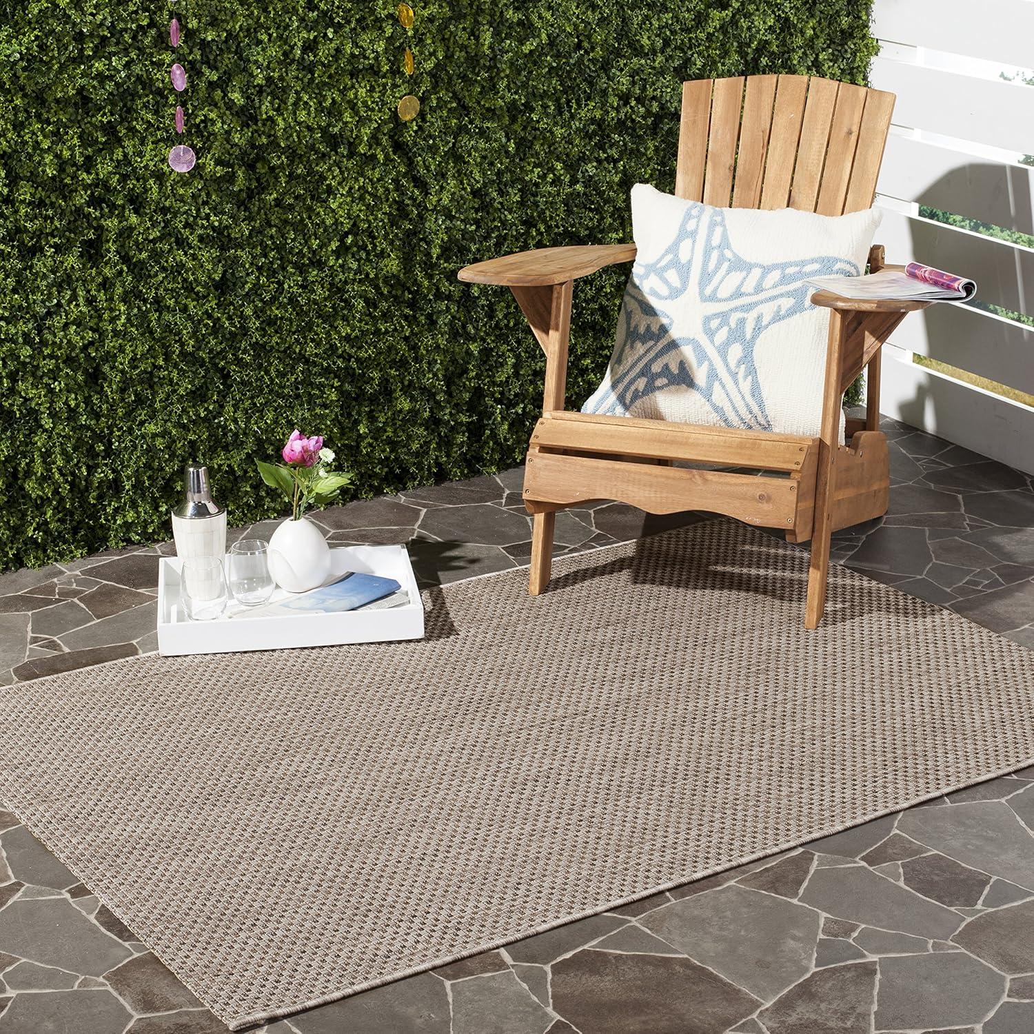 image:imageSAFAVIEH Courtyard Collection Area Rug 8 x 10 Natural amp Cream NonShedding amp Easy Care IndoorOutdoor amp WashableIdeal for Patio Backyard Mudroom CY852103012BeigeBrown