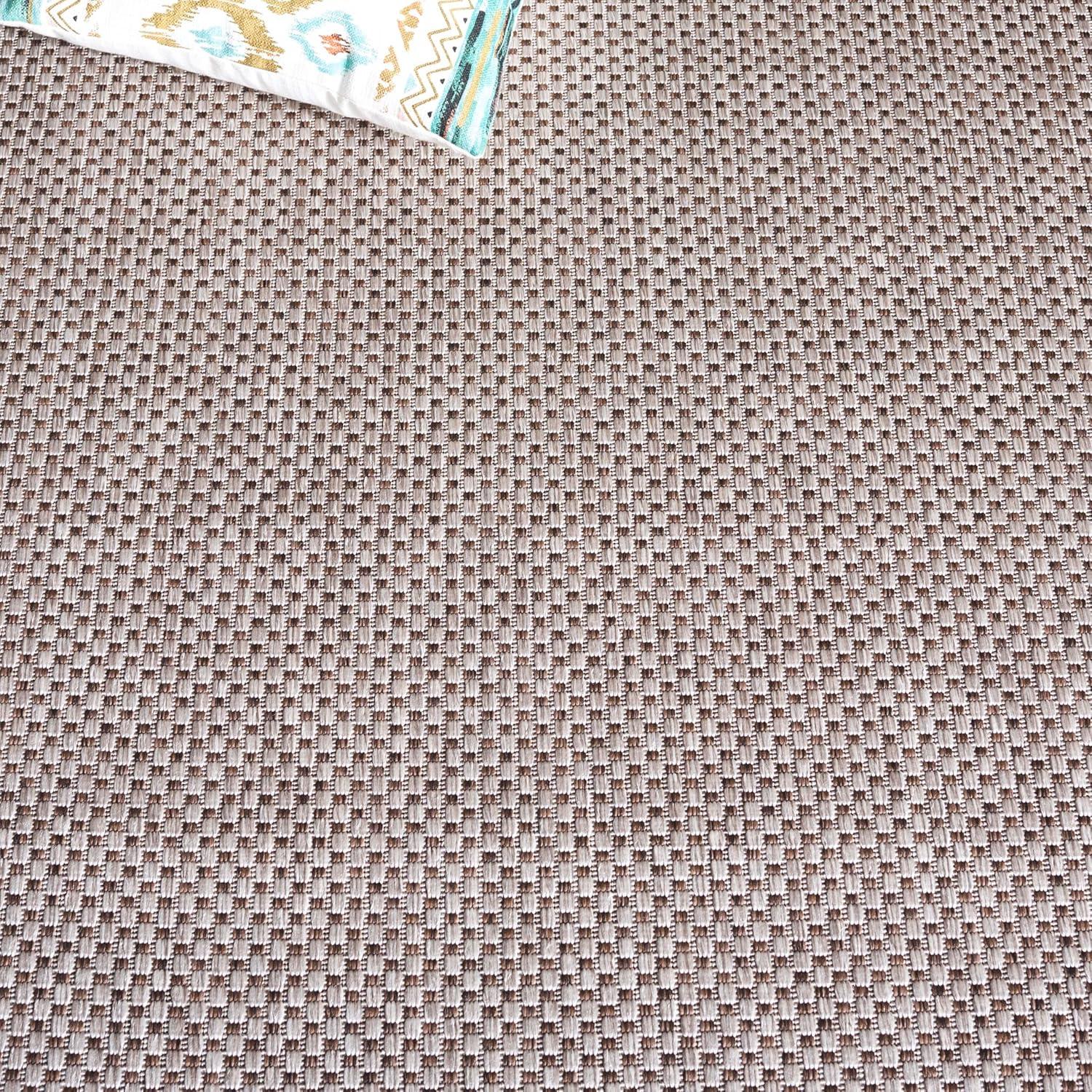 image:imageSAFAVIEH Courtyard Collection Area Rug 8 x 10 Natural amp Cream NonShedding amp Easy Care IndoorOutdoor amp WashableIdeal for Patio Backyard Mudroom CY852103012BeigeBrown
