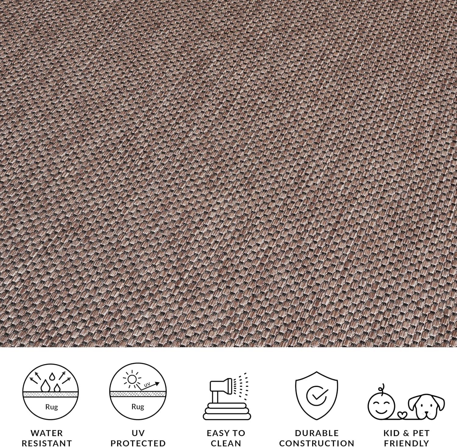image:imageSAFAVIEH Courtyard Collection Area Rug 8 x 10 Natural amp Cream NonShedding amp Easy Care IndoorOutdoor amp WashableIdeal for Patio Backyard Mudroom CY852103012NaturalBlack