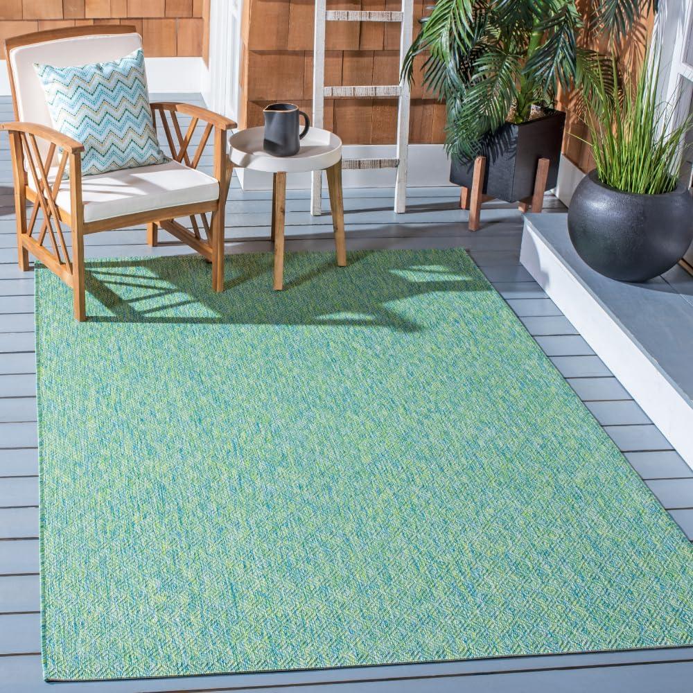 image:imageSAFAVIEH Courtyard Collection Area Rug 8 x 10 Natural amp Cream NonShedding amp Easy Care IndoorOutdoor amp WashableIdeal for Patio Backyard Mudroom CY852103012GreenBlue