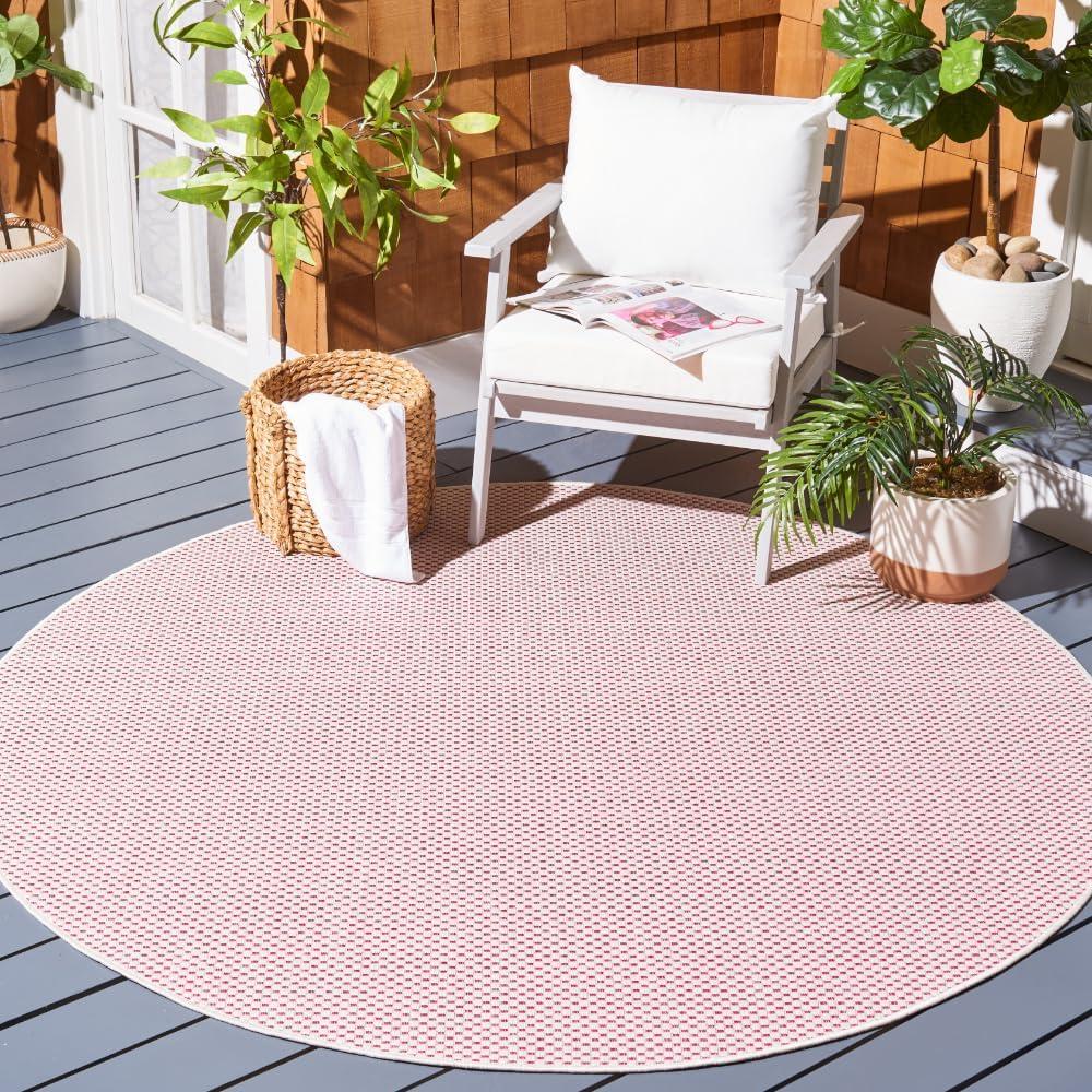 image:imageSAFAVIEH Courtyard Collection Area Rug 8 x 10 Natural amp Cream NonShedding amp Easy Care IndoorOutdoor amp WashableIdeal for Patio Backyard Mudroom CY852103012IvoryPink