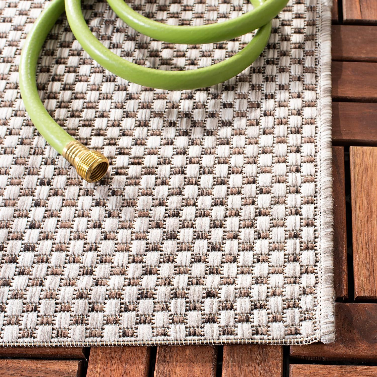 image:imageSAFAVIEH Courtyard Collection Area Rug 8 x 10 Natural amp Cream NonShedding amp Easy Care IndoorOutdoor amp WashableIdeal for Patio Backyard Mudroom CY852103012BeigeBrown