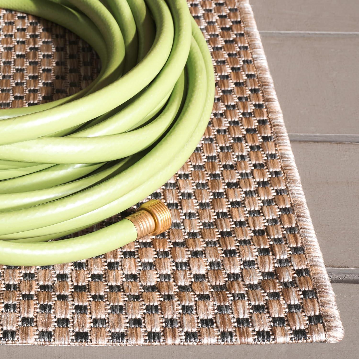 image:imageSAFAVIEH Courtyard Collection Area Rug 8 x 10 Natural amp Cream NonShedding amp Easy Care IndoorOutdoor amp WashableIdeal for Patio Backyard Mudroom CY852103012NaturalBlack
