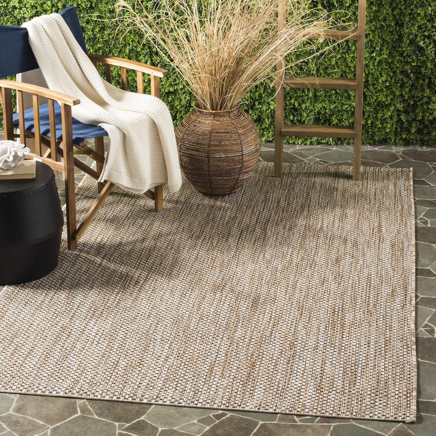 image:imageSAFAVIEH Courtyard Collection Area Rug 8 x 10 Natural amp Cream NonShedding amp Easy Care IndoorOutdoor amp WashableIdeal for Patio Backyard Mudroom CY852103012BeigeBrown