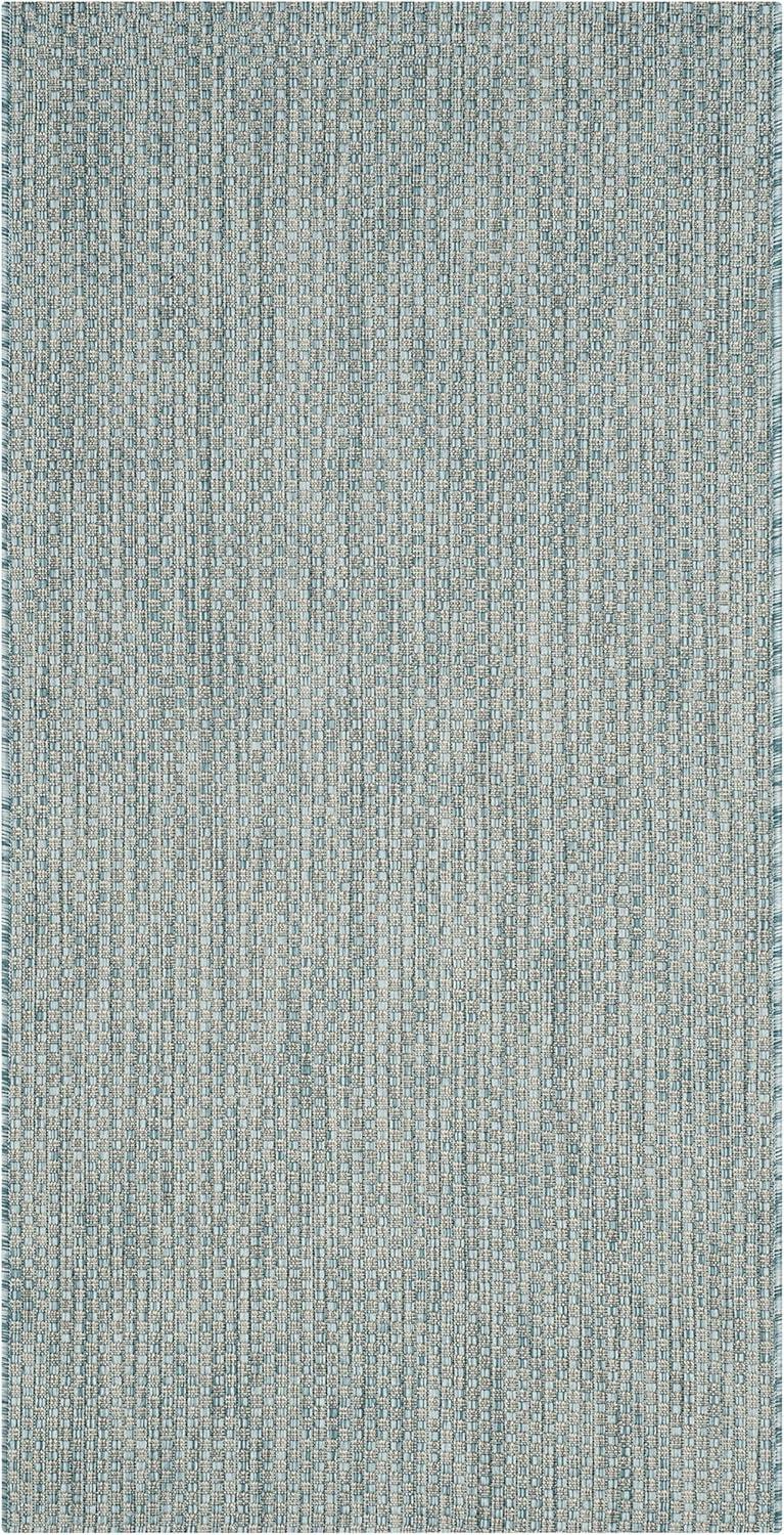 image:imageSAFAVIEH Courtyard Collection Area Rug 8 x 10 Natural amp Cream NonShedding amp Easy Care IndoorOutdoor amp WashableIdeal for Patio Backyard Mudroom CY852103012AquaGrey