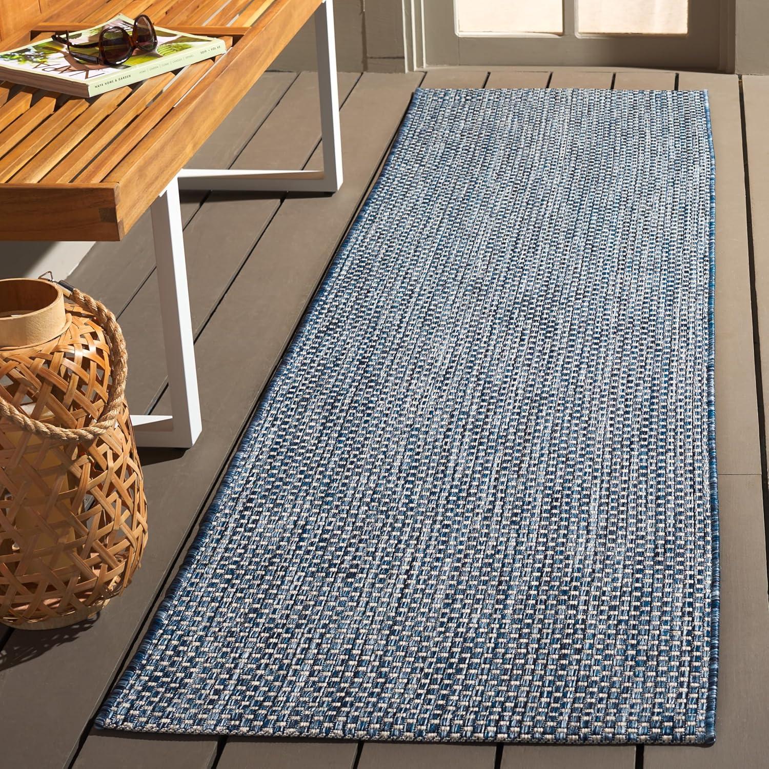 image:imageSAFAVIEH Courtyard Collection Area Rug 8 x 10 Natural amp Cream NonShedding amp Easy Care IndoorOutdoor amp WashableIdeal for Patio Backyard Mudroom CY852103012NavyGrey
