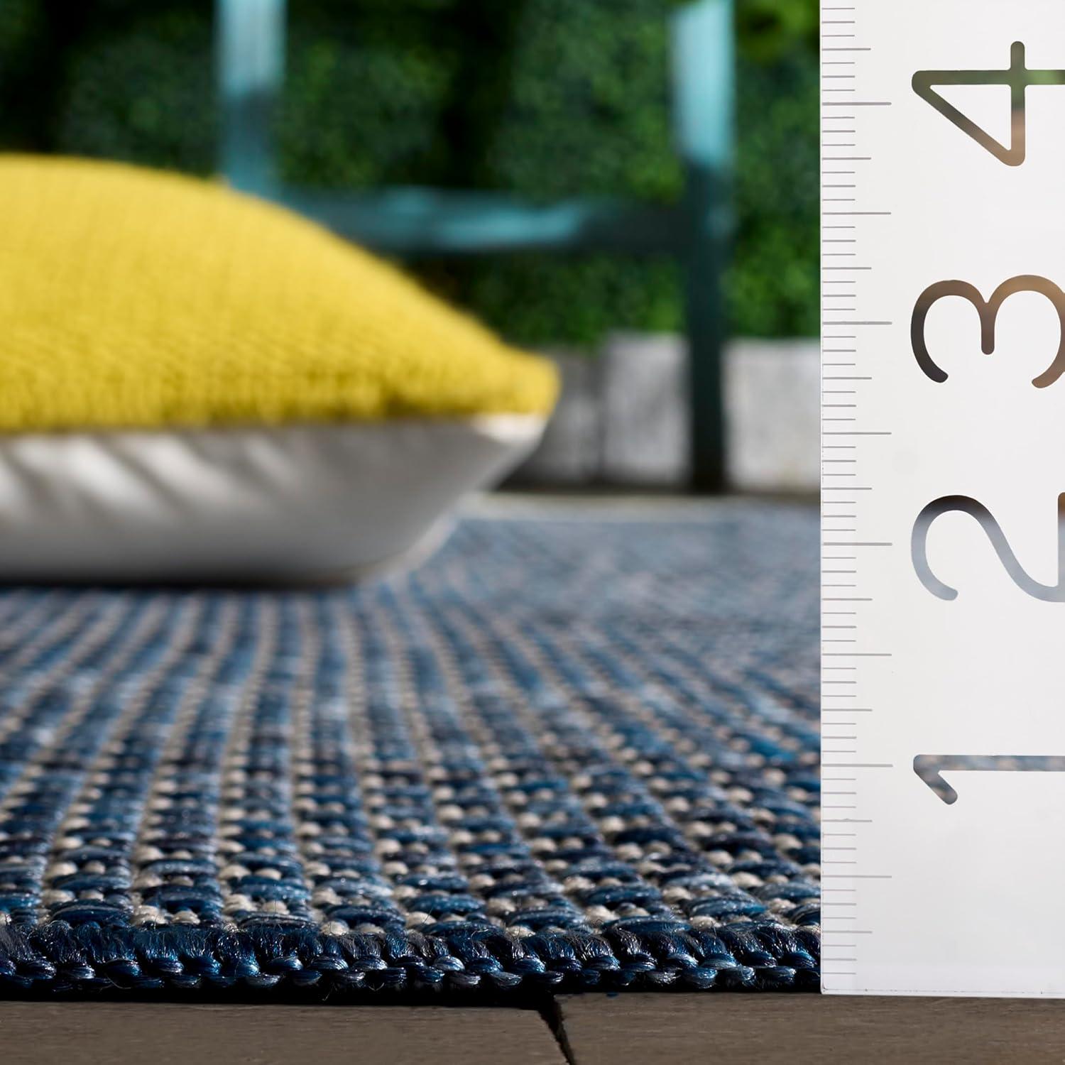 image:imageSAFAVIEH Courtyard Collection Area Rug 8 x 10 Natural amp Cream NonShedding amp Easy Care IndoorOutdoor amp WashableIdeal for Patio Backyard Mudroom CY852103012NavyGrey