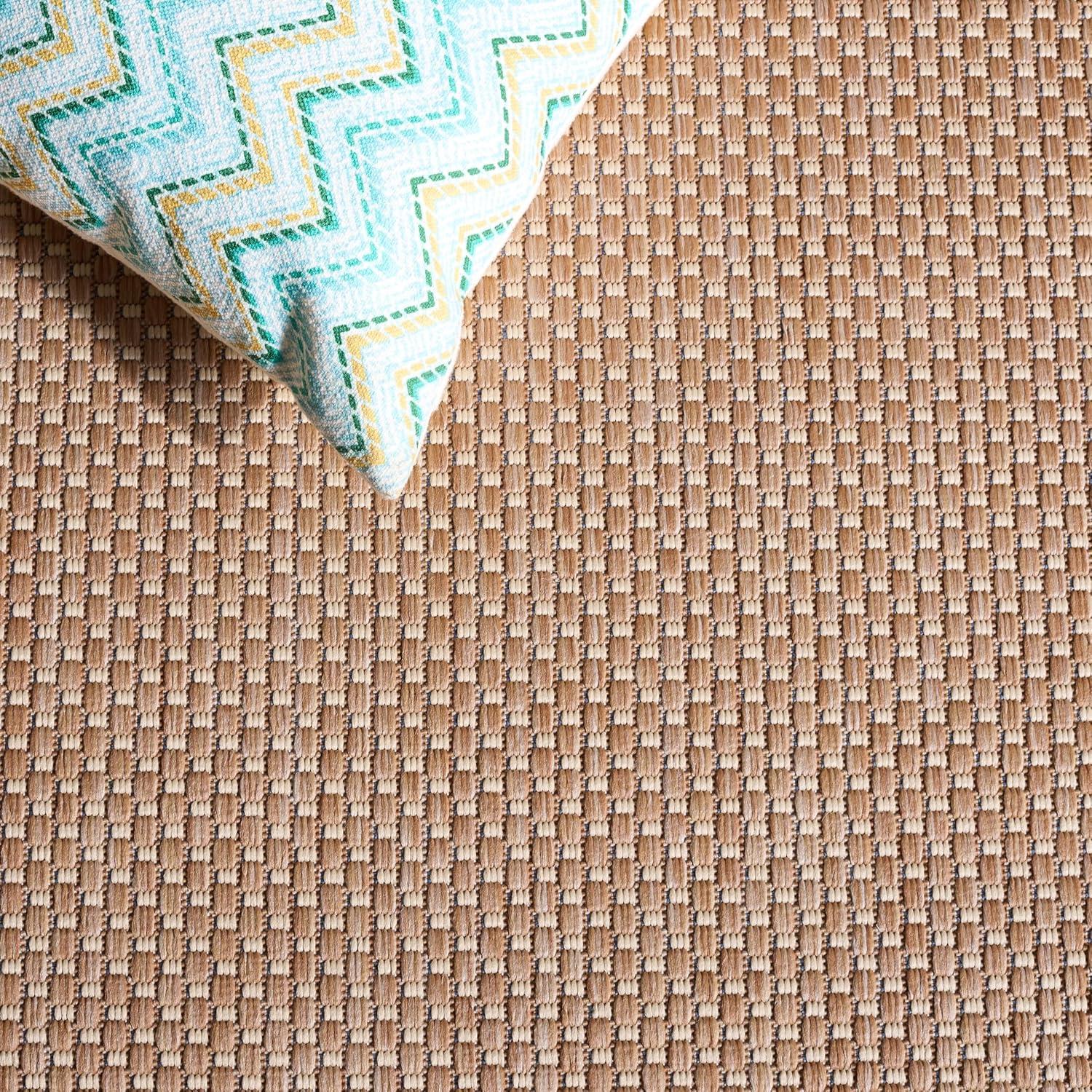 image:imageSAFAVIEH Courtyard Collection Area Rug 8 x 10 Natural amp Cream NonShedding amp Easy Care IndoorOutdoor amp WashableIdeal for Patio Backyard Mudroom CY852103012NaturalCream
