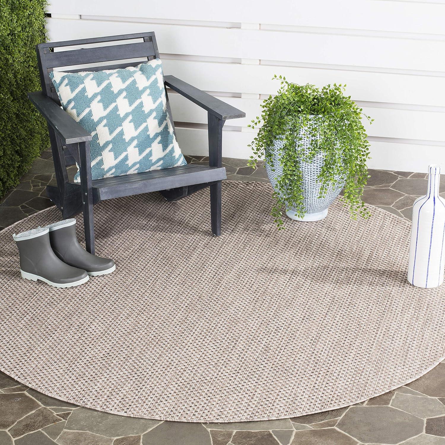 image:imageSAFAVIEH Courtyard Collection Area Rug 8 x 10 Natural amp Cream NonShedding amp Easy Care IndoorOutdoor amp WashableIdeal for Patio Backyard Mudroom CY852103012BeigeBrown