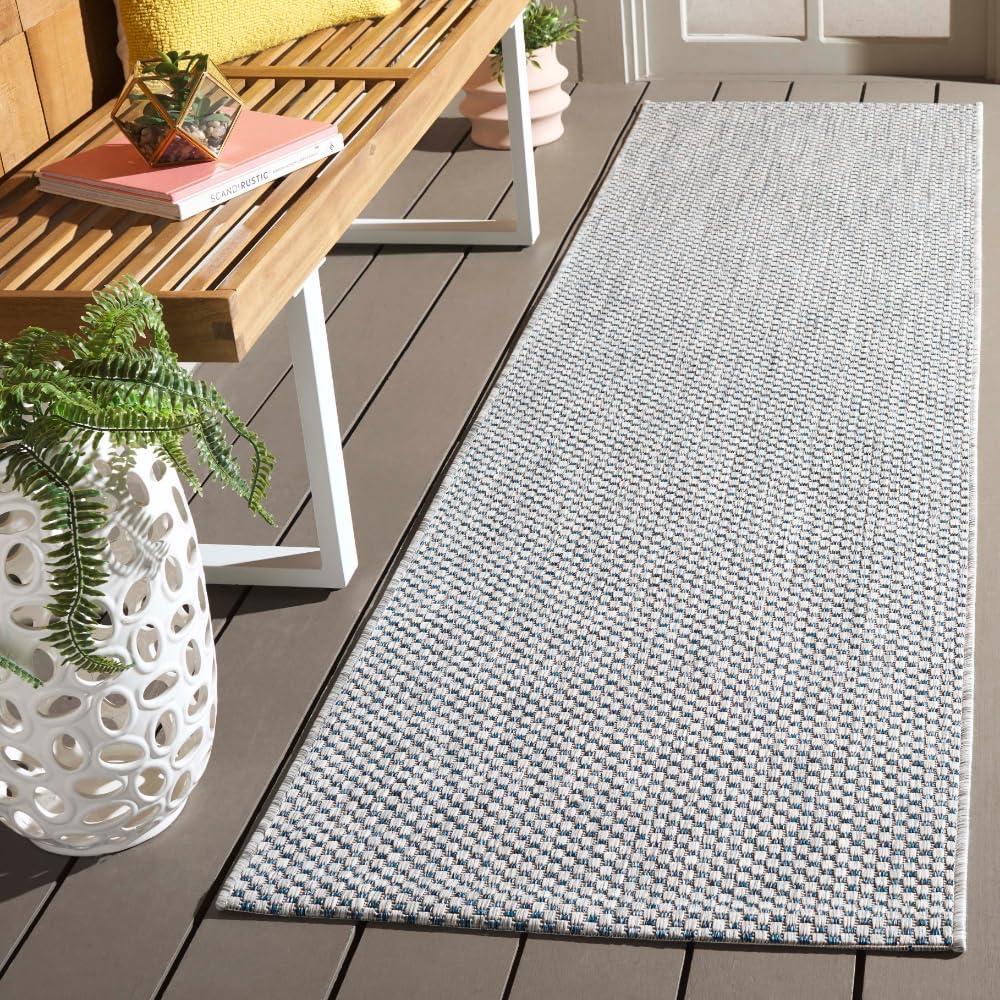 image:imageSAFAVIEH Courtyard Collection Area Rug 8 x 10 Natural amp Cream NonShedding amp Easy Care IndoorOutdoor amp WashableIdeal for Patio Backyard Mudroom CY852103012GreyNavy
