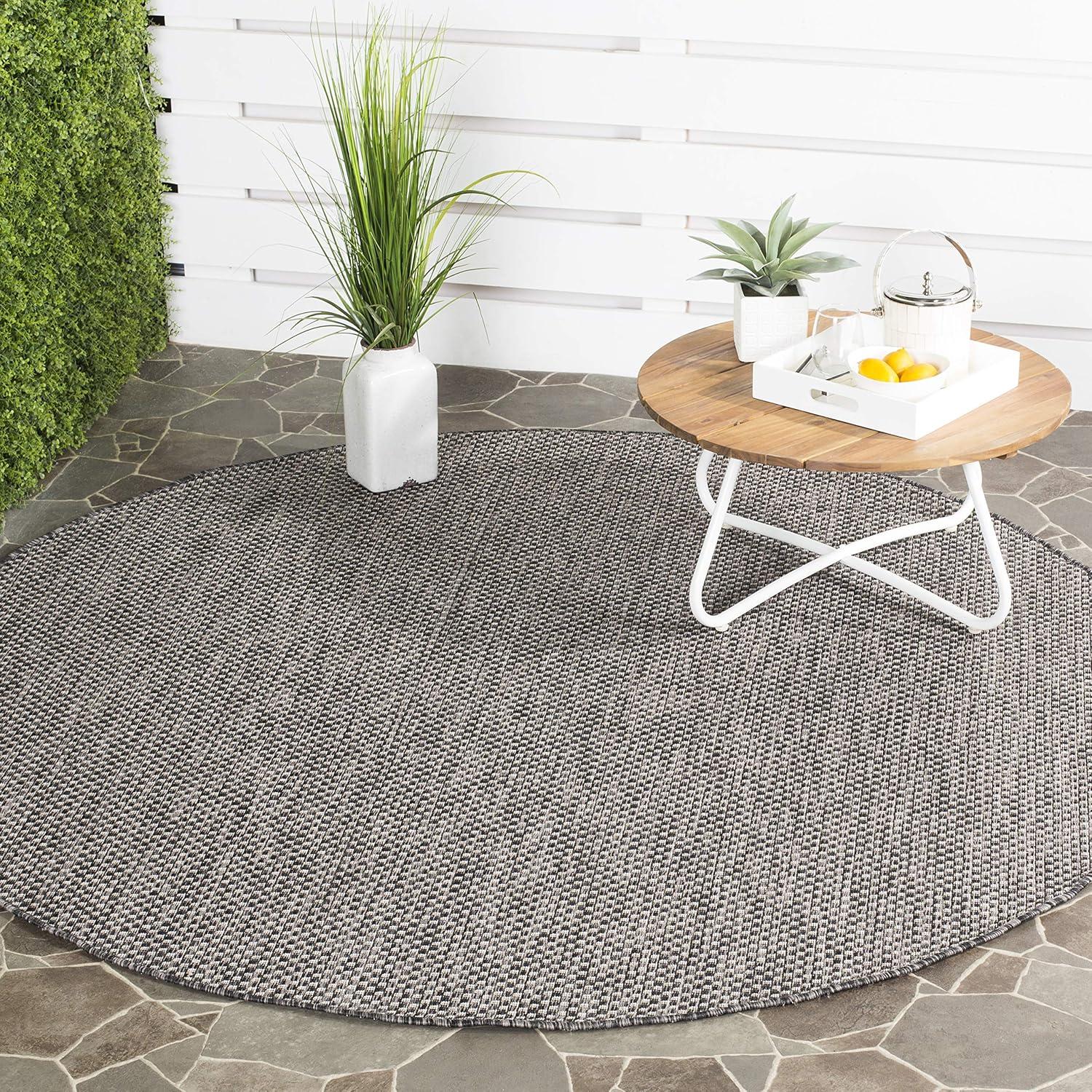 image:imageSAFAVIEH Courtyard Collection Area Rug 8 x 10 Natural amp Cream NonShedding amp Easy Care IndoorOutdoor amp WashableIdeal for Patio Backyard Mudroom CY852103012BlackBeige
