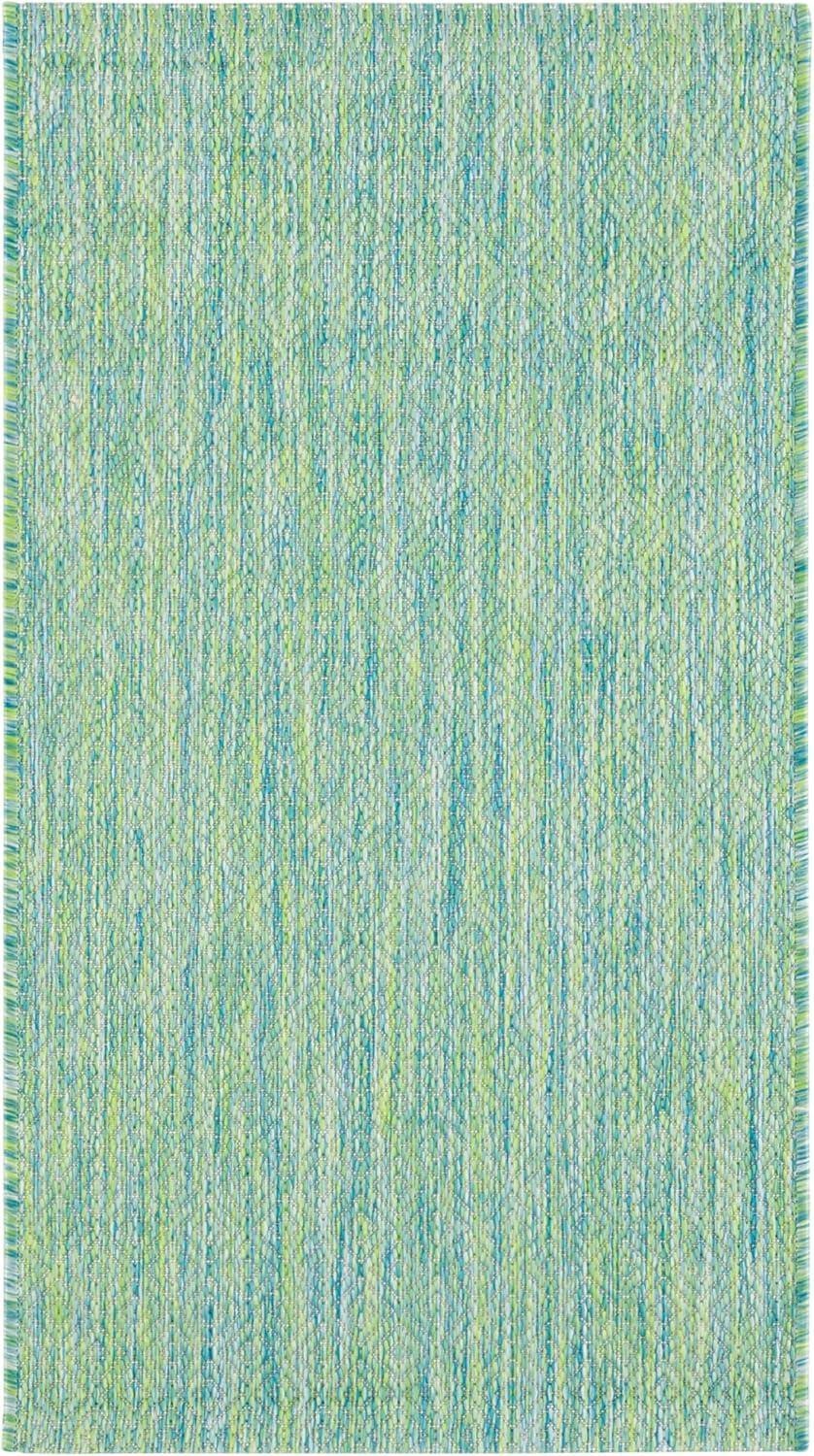 image:imageSAFAVIEH Courtyard Collection Area Rug 8 x 10 Natural amp Cream NonShedding amp Easy Care IndoorOutdoor amp WashableIdeal for Patio Backyard Mudroom CY852103012GreenBlue