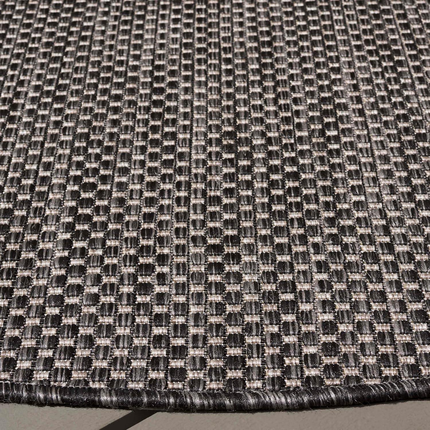 image:imageSAFAVIEH Courtyard Collection Area Rug 8 x 10 Natural amp Cream NonShedding amp Easy Care IndoorOutdoor amp WashableIdeal for Patio Backyard Mudroom CY852103012BlackBeige