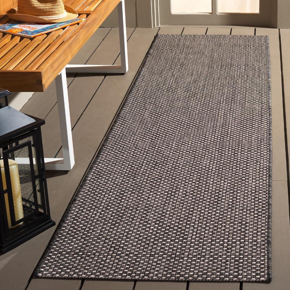 image:imageSAFAVIEH Courtyard Collection Area Rug 8 x 10 Natural amp Cream NonShedding amp Easy Care IndoorOutdoor amp WashableIdeal for Patio Backyard Mudroom CY852103012BlackBeige