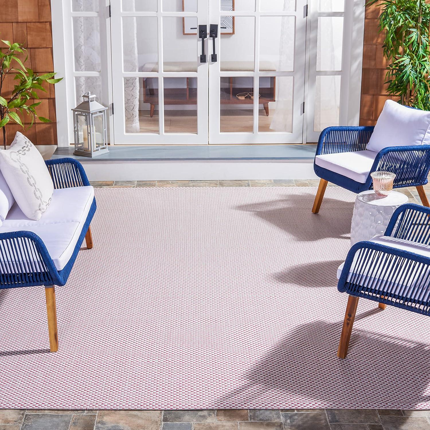 image:imageSAFAVIEH Courtyard Collection Area Rug 8 x 10 Natural amp Cream NonShedding amp Easy Care IndoorOutdoor amp WashableIdeal for Patio Backyard Mudroom CY852103012IvoryPink