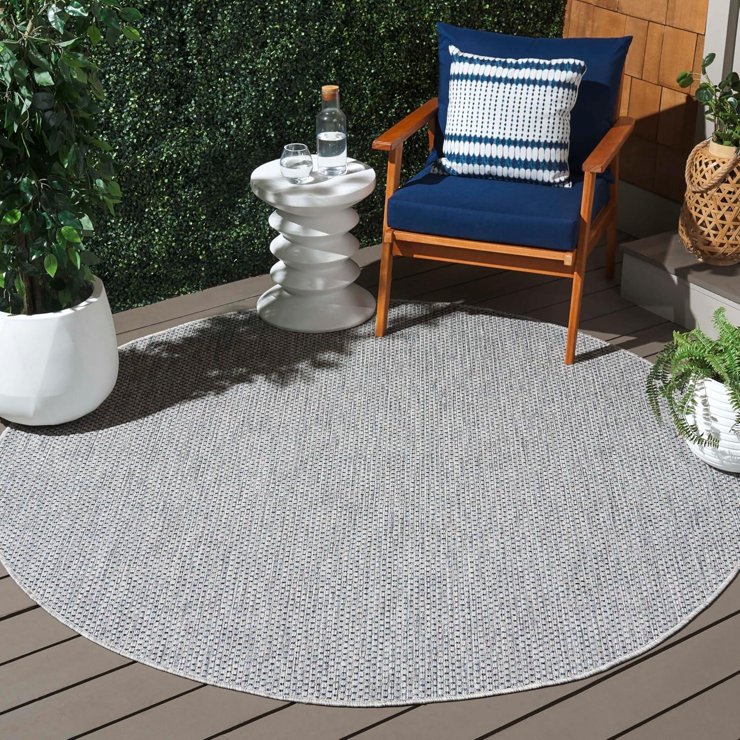 image:imageSAFAVIEH Courtyard Collection Area Rug 8 x 10 Natural amp Cream NonShedding amp Easy Care IndoorOutdoor amp WashableIdeal for Patio Backyard Mudroom CY852103012GreyNavy