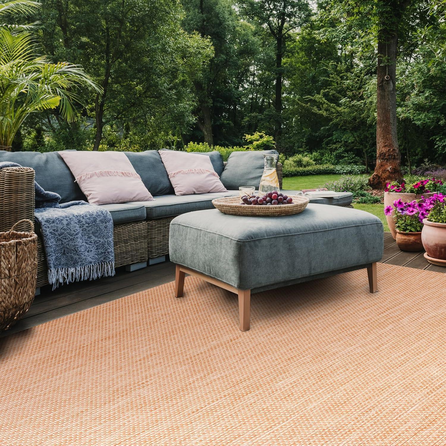 image:imageSAFAVIEH Courtyard Collection Area Rug 8 x 10 Natural amp Cream NonShedding amp Easy Care IndoorOutdoor amp WashableIdeal for Patio Backyard Mudroom CY852103012NaturalCream