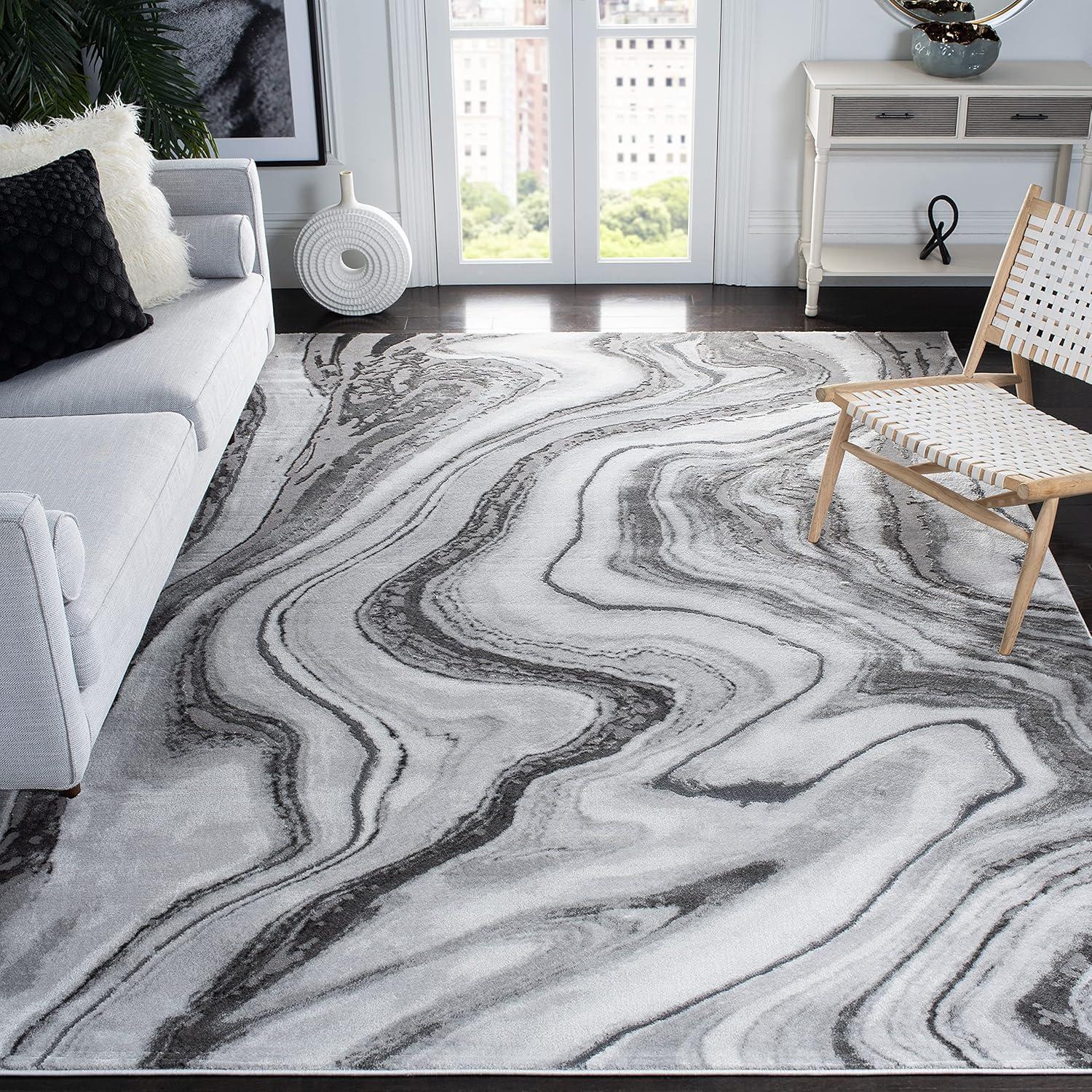 image:imageSAFAVIEH Craft Collection Area Rug 8 x 10 Grey amp Gold Modern Abstract Design NonShedding amp Easy Care Ideal for High Traffic Areas in Living Room Bedroom CFT819FGreySilver