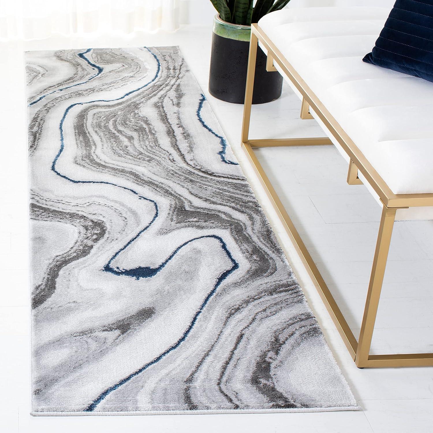 image:imageSAFAVIEH Craft Collection Area Rug 8 x 10 Grey amp Gold Modern Abstract Design NonShedding amp Easy Care Ideal for High Traffic Areas in Living Room Bedroom CFT819FGreyBlue