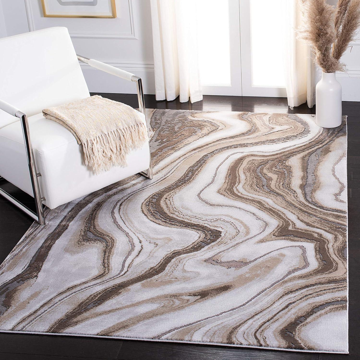 image:imageSAFAVIEH Craft Collection Area Rug 8 x 10 Grey amp Gold Modern Abstract Design NonShedding amp Easy Care Ideal for High Traffic Areas in Living Room Bedroom CFT819FGoldGrey