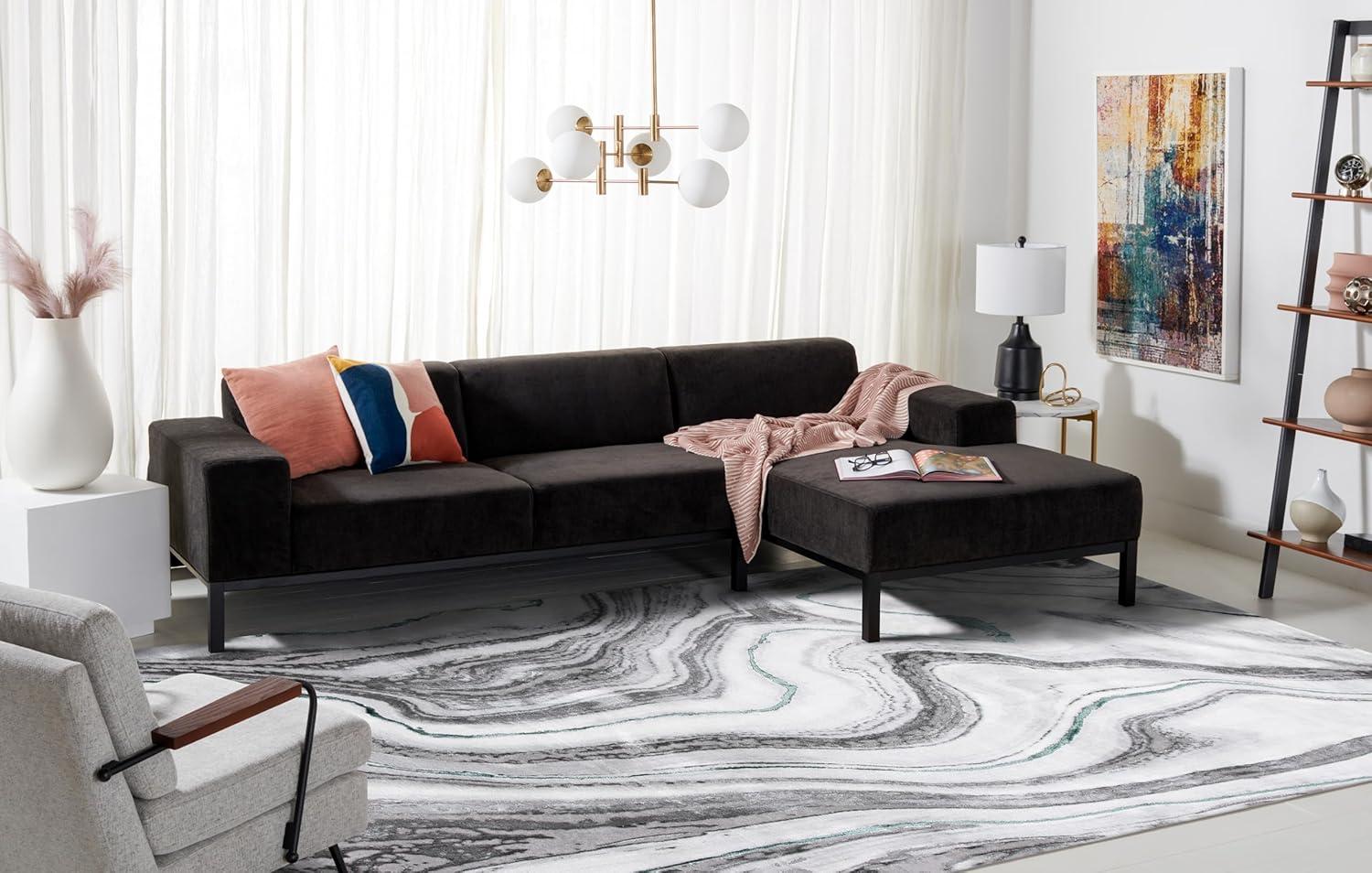 image:imageSAFAVIEH Craft Collection Area Rug 8 x 10 Grey amp Gold Modern Abstract Design NonShedding amp Easy Care Ideal for High Traffic Areas in Living Room Bedroom CFT819FGreyWine