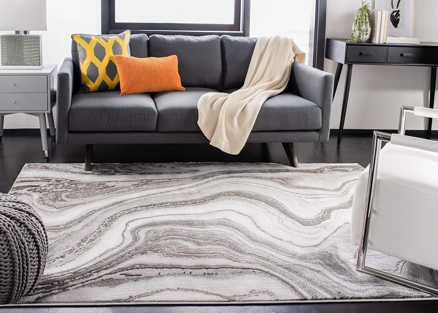 image:imageSAFAVIEH Craft Collection Area Rug 8 x 10 Grey amp Gold Modern Abstract Design NonShedding amp Easy Care Ideal for High Traffic Areas in Living Room Bedroom CFT819FGreySilver