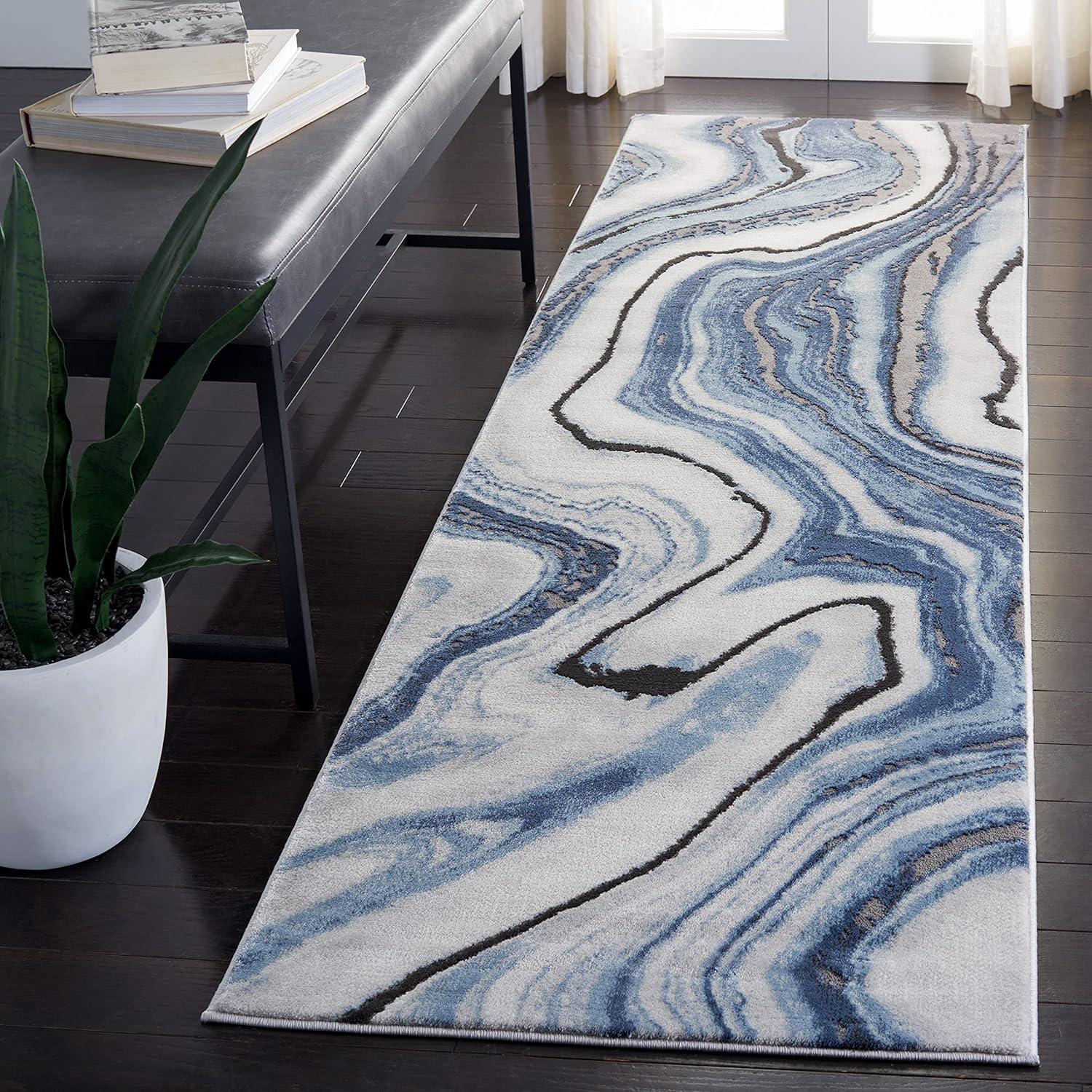 image:imageSAFAVIEH Craft Collection Area Rug 8 x 10 Grey amp Gold Modern Abstract Design NonShedding amp Easy Care Ideal for High Traffic Areas in Living Room Bedroom CFT819FBlueGrey