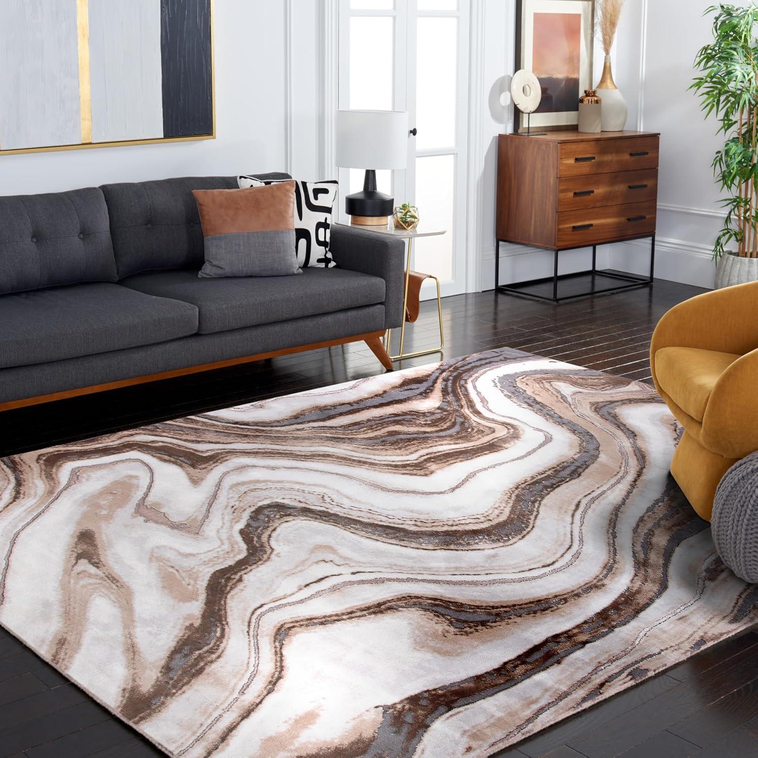 image:imageSAFAVIEH Craft Collection Area Rug 8 x 10 Grey amp Gold Modern Abstract Design NonShedding amp Easy Care Ideal for High Traffic Areas in Living Room Bedroom CFT819FGoldGrey