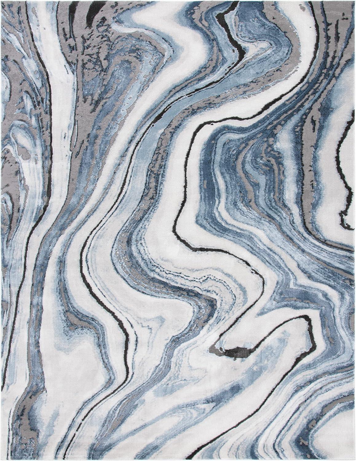 image:imageSAFAVIEH Craft Collection Area Rug 8 x 10 Grey amp Gold Modern Abstract Design NonShedding amp Easy Care Ideal for High Traffic Areas in Living Room Bedroom CFT819FBlueGrey
