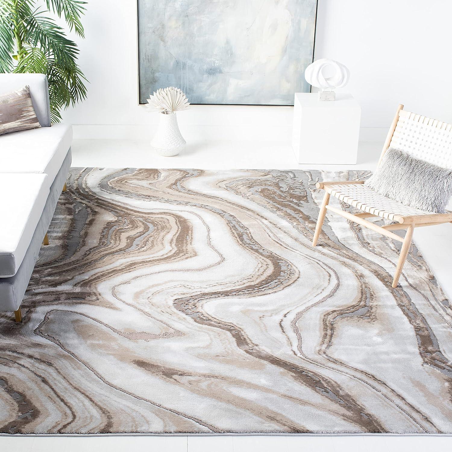 image:imageSAFAVIEH Craft Collection Area Rug 8 x 10 Grey amp Gold Modern Abstract Design NonShedding amp Easy Care Ideal for High Traffic Areas in Living Room Bedroom CFT819FGoldGrey