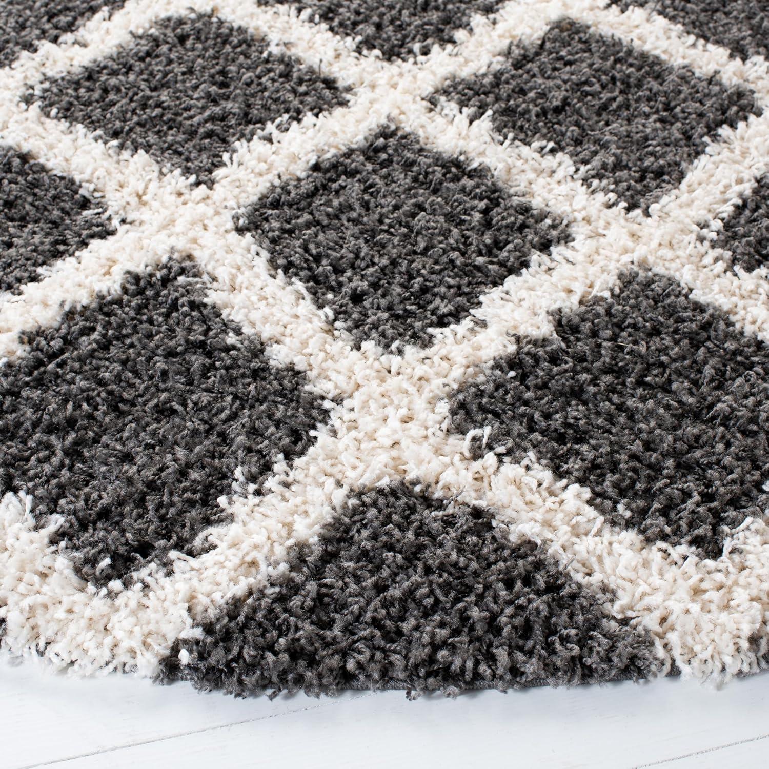 image:imageSAFAVIEH Dallas Shag Collection Area Rug 51 x 76 Seafoam amp Ivory Trellis Design NonShedding amp Easy Care 15inch Thick Ideal for High Traffic Areas in Living Room Bedroom SGD258CDark GreyIvory