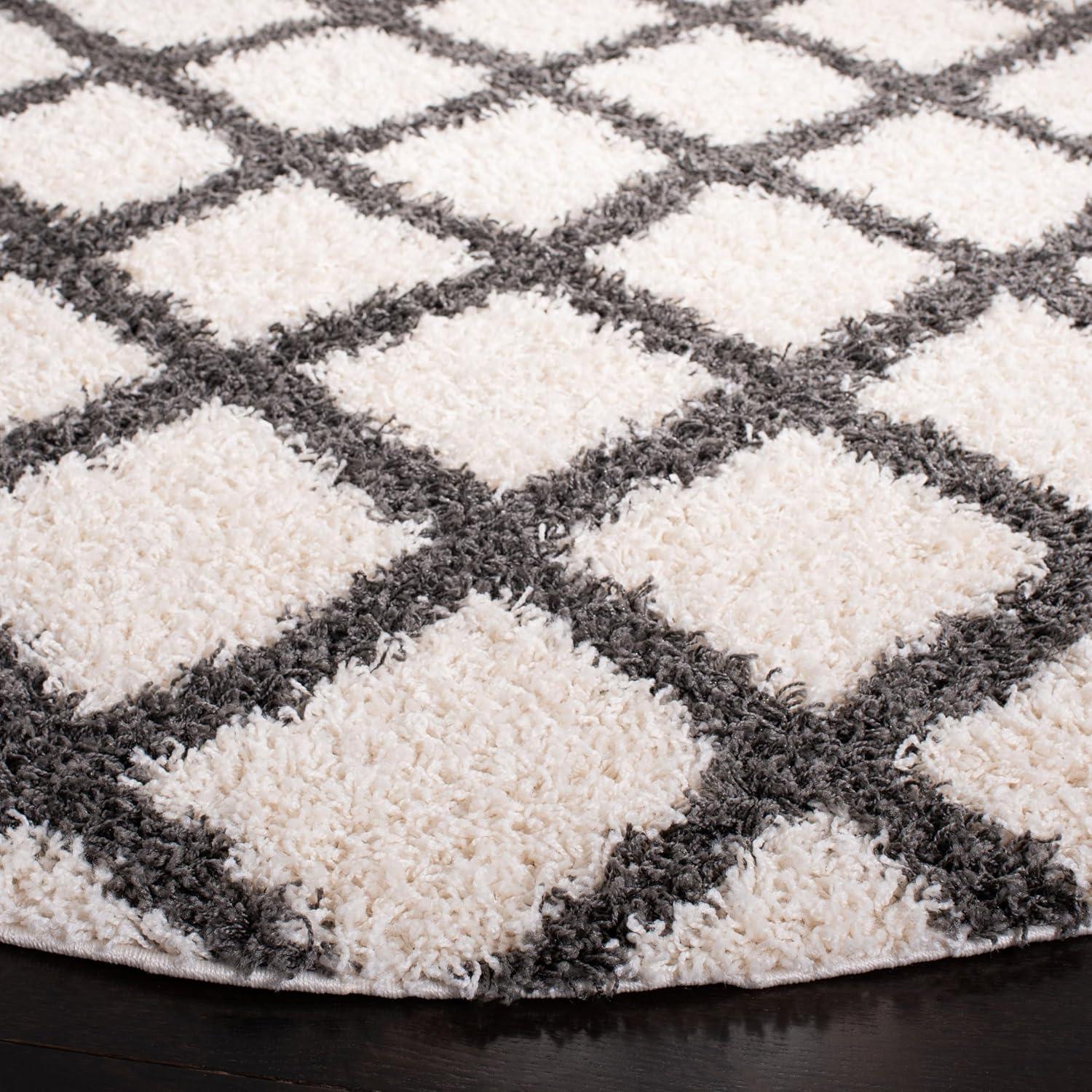image:imageSAFAVIEH Dallas Shag Collection Area Rug 51 x 76 Seafoam amp Ivory Trellis Design NonShedding amp Easy Care 15inch Thick Ideal for High Traffic Areas in Living Room Bedroom SGD258CIvoryDark Grey