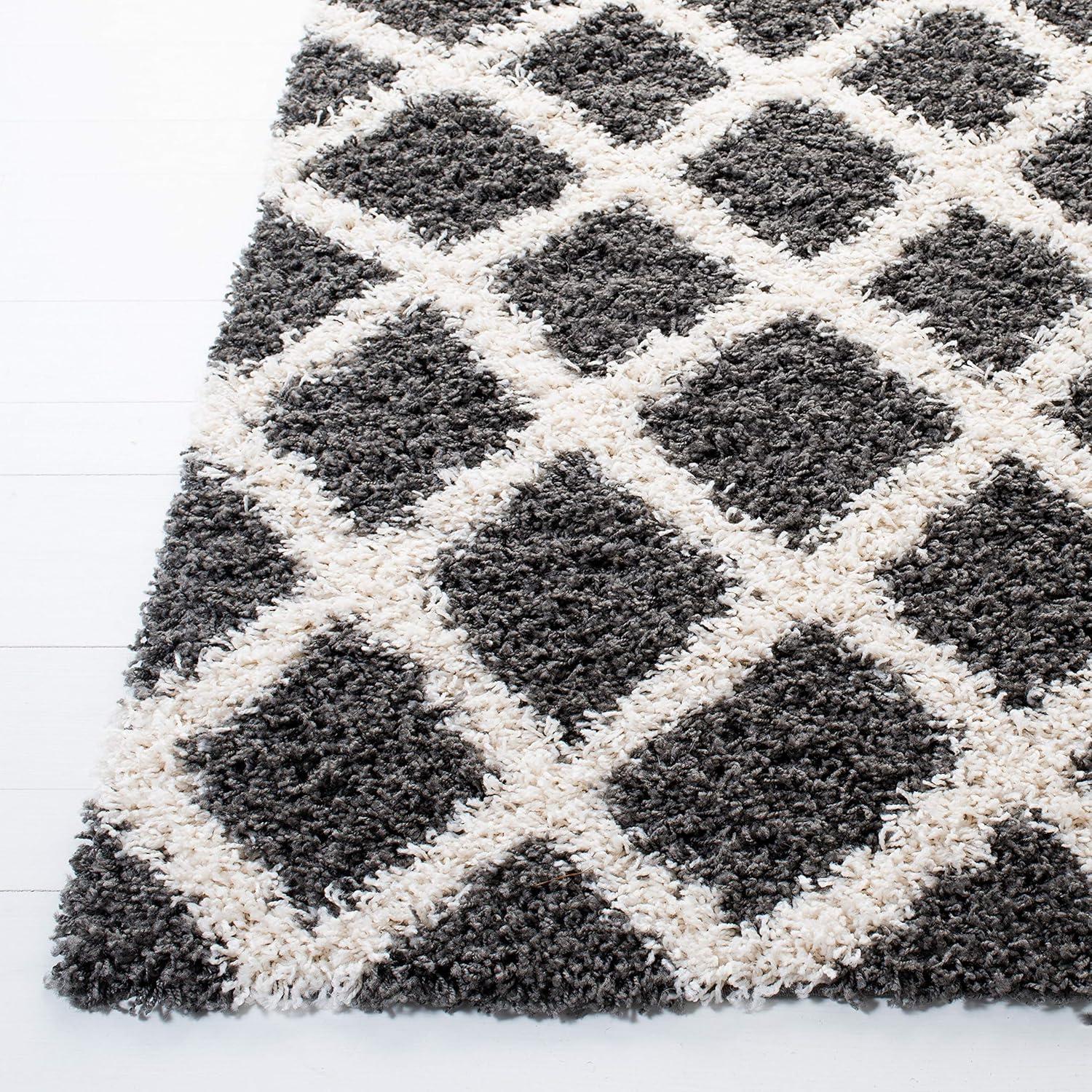 image:imageSAFAVIEH Dallas Shag Collection Area Rug 51 x 76 Seafoam amp Ivory Trellis Design NonShedding amp Easy Care 15inch Thick Ideal for High Traffic Areas in Living Room Bedroom SGD258CDark GreyIvory