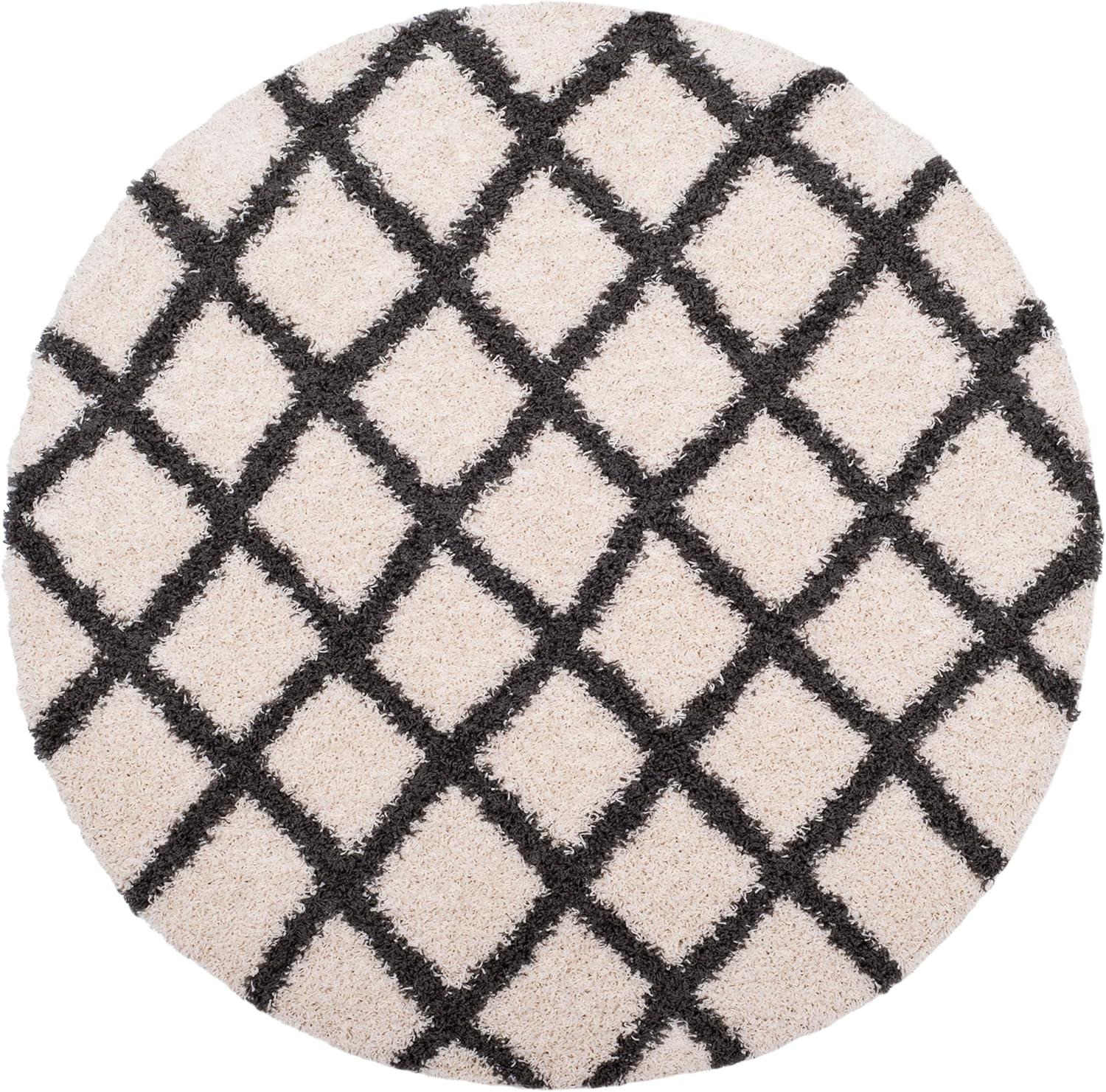 image:imageSAFAVIEH Dallas Shag Collection Area Rug 51 x 76 Seafoam amp Ivory Trellis Design NonShedding amp Easy Care 15inch Thick Ideal for High Traffic Areas in Living Room Bedroom SGD258CIvoryDark Grey