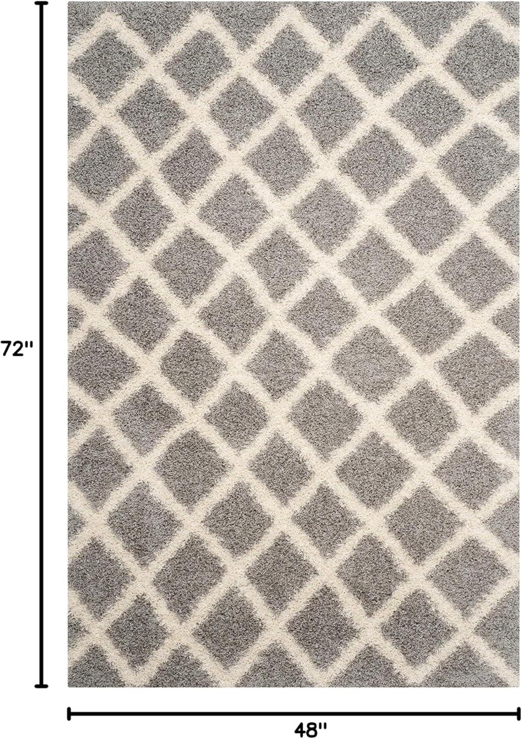 image:imageSAFAVIEH Dallas Shag Collection Area Rug 51 x 76 Seafoam amp Ivory Trellis Design NonShedding amp Easy Care 15inch Thick Ideal for High Traffic Areas in Living Room Bedroom SGD258CGreyIvory