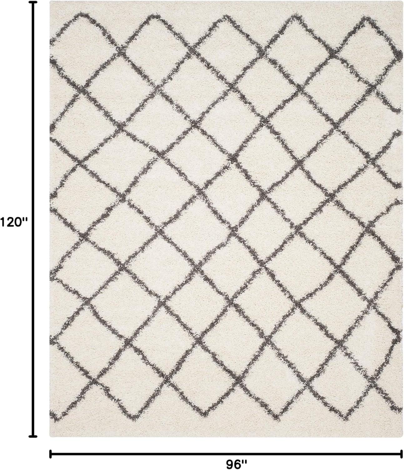 image:imageSAFAVIEH Dallas Shag Collection Area Rug 51 x 76 Seafoam amp Ivory Trellis Design NonShedding amp Easy Care 15inch Thick Ideal for High Traffic Areas in Living Room Bedroom SGD258CIvoryDark Grey
