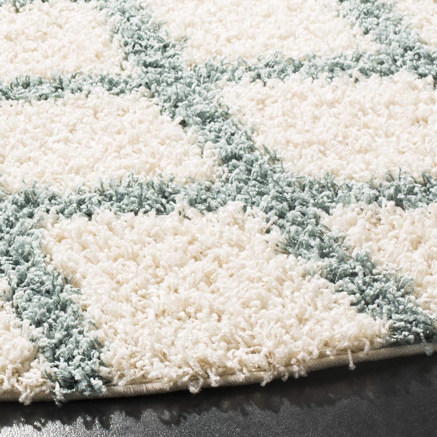image:imageSAFAVIEH Dallas Shag Collection Area Rug 51 x 76 Seafoam amp Ivory Trellis Design NonShedding amp Easy Care 15inch Thick Ideal for High Traffic Areas in Living Room Bedroom SGD258CIvorySeafoam