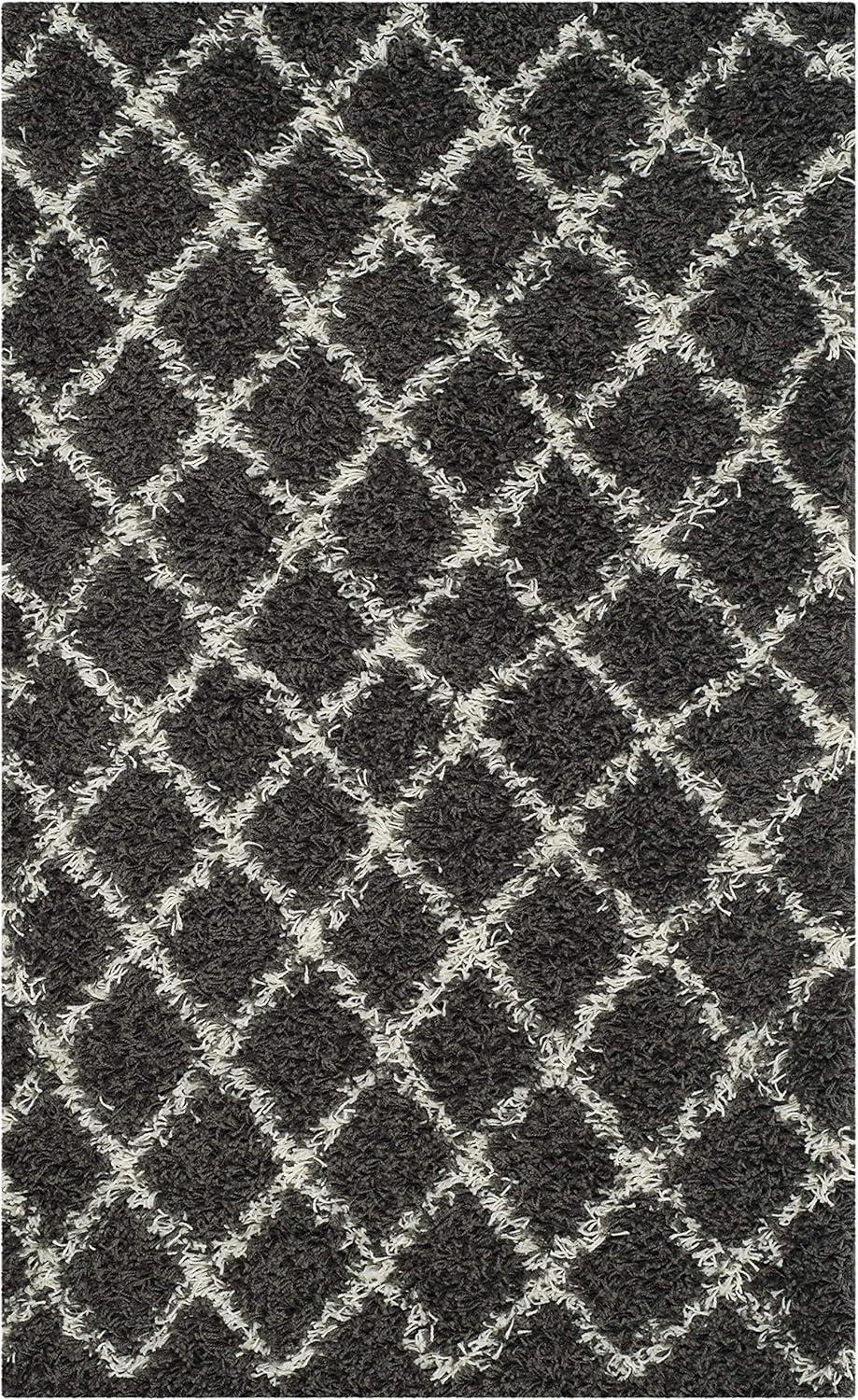 image:imageSAFAVIEH Dallas Shag Collection Area Rug 51 x 76 Seafoam amp Ivory Trellis Design NonShedding amp Easy Care 15inch Thick Ideal for High Traffic Areas in Living Room Bedroom SGD258CDark GreyIvory