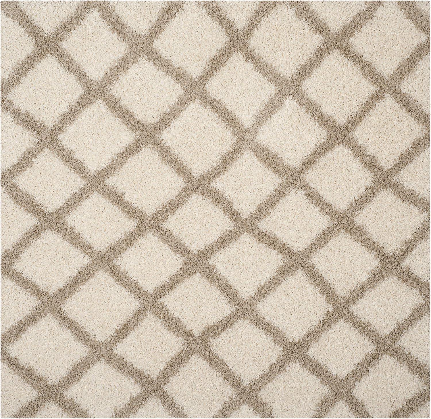 image:imageSAFAVIEH Dallas Shag Collection Area Rug 51 x 76 Seafoam amp Ivory Trellis Design NonShedding amp Easy Care 15inch Thick Ideal for High Traffic Areas in Living Room Bedroom SGD258CIvoryBeige