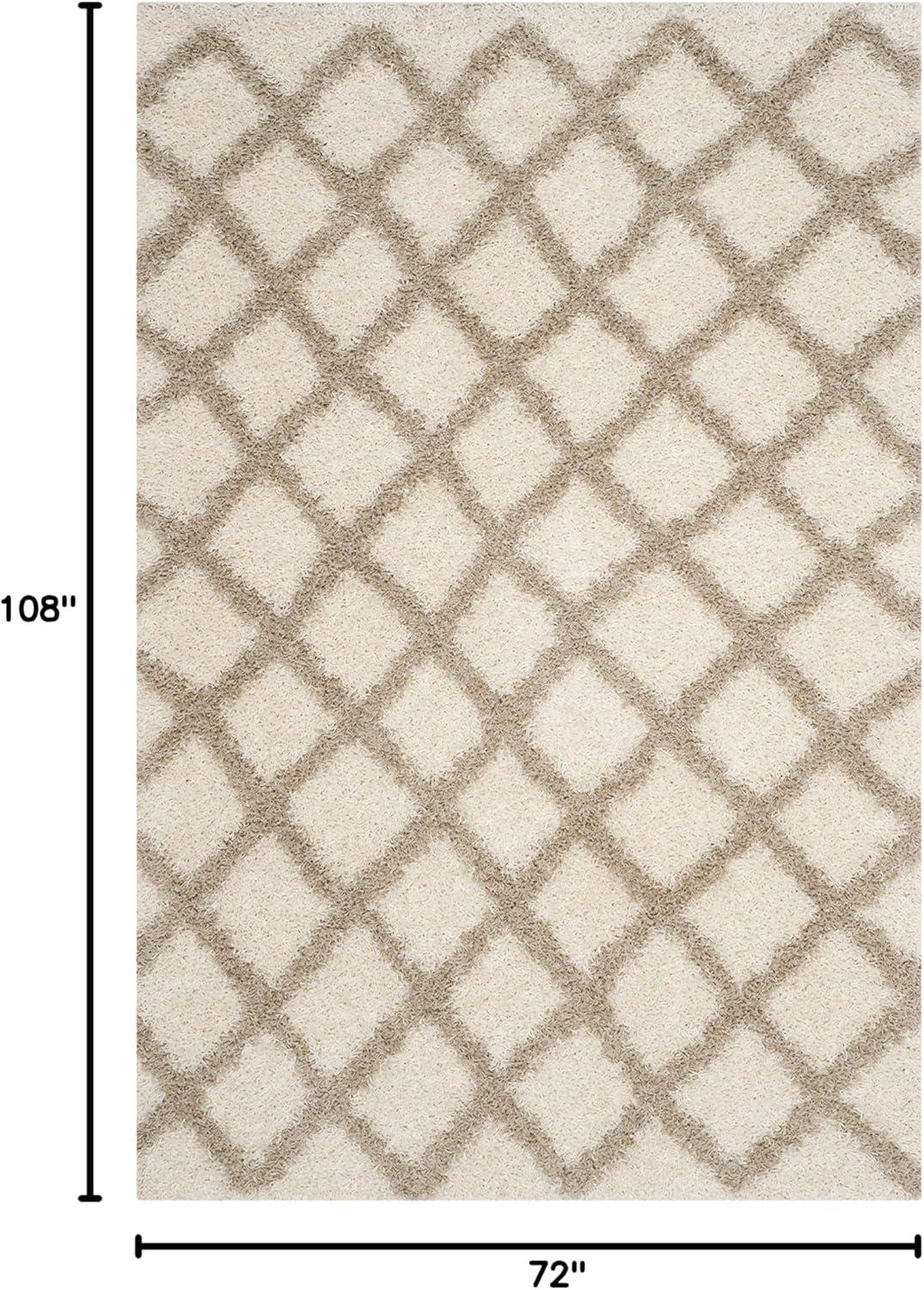 image:imageSAFAVIEH Dallas Shag Collection Area Rug 51 x 76 Seafoam amp Ivory Trellis Design NonShedding amp Easy Care 15inch Thick Ideal for High Traffic Areas in Living Room Bedroom SGD258CIvoryBeige
