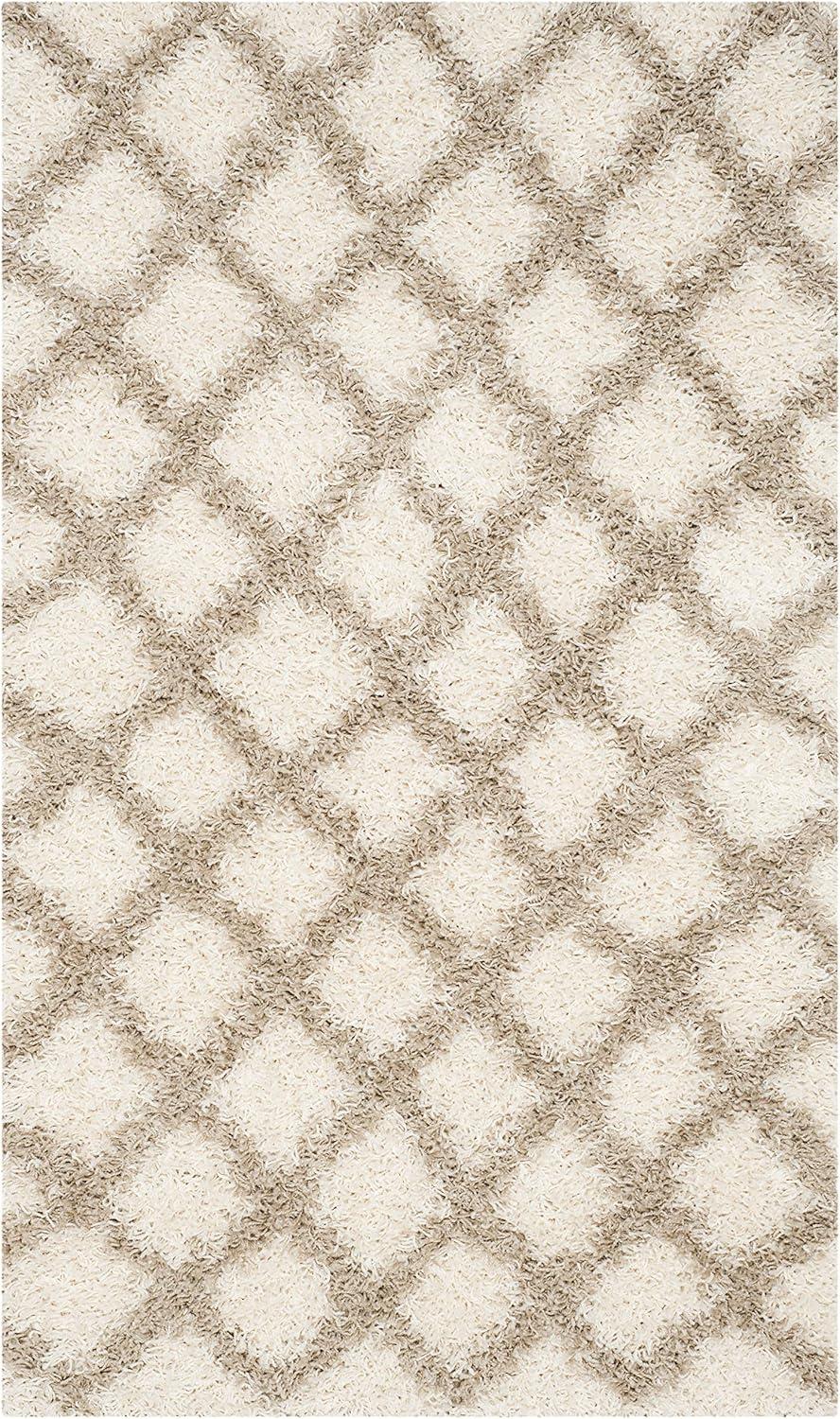 image:imageSAFAVIEH Dallas Shag Collection Area Rug 51 x 76 Seafoam amp Ivory Trellis Design NonShedding amp Easy Care 15inch Thick Ideal for High Traffic Areas in Living Room Bedroom SGD258CIvoryBeige