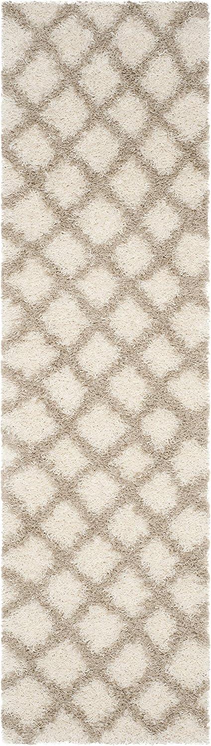 image:imageSAFAVIEH Dallas Shag Collection Area Rug 51 x 76 Seafoam amp Ivory Trellis Design NonShedding amp Easy Care 15inch Thick Ideal for High Traffic Areas in Living Room Bedroom SGD258CIvoryBeige