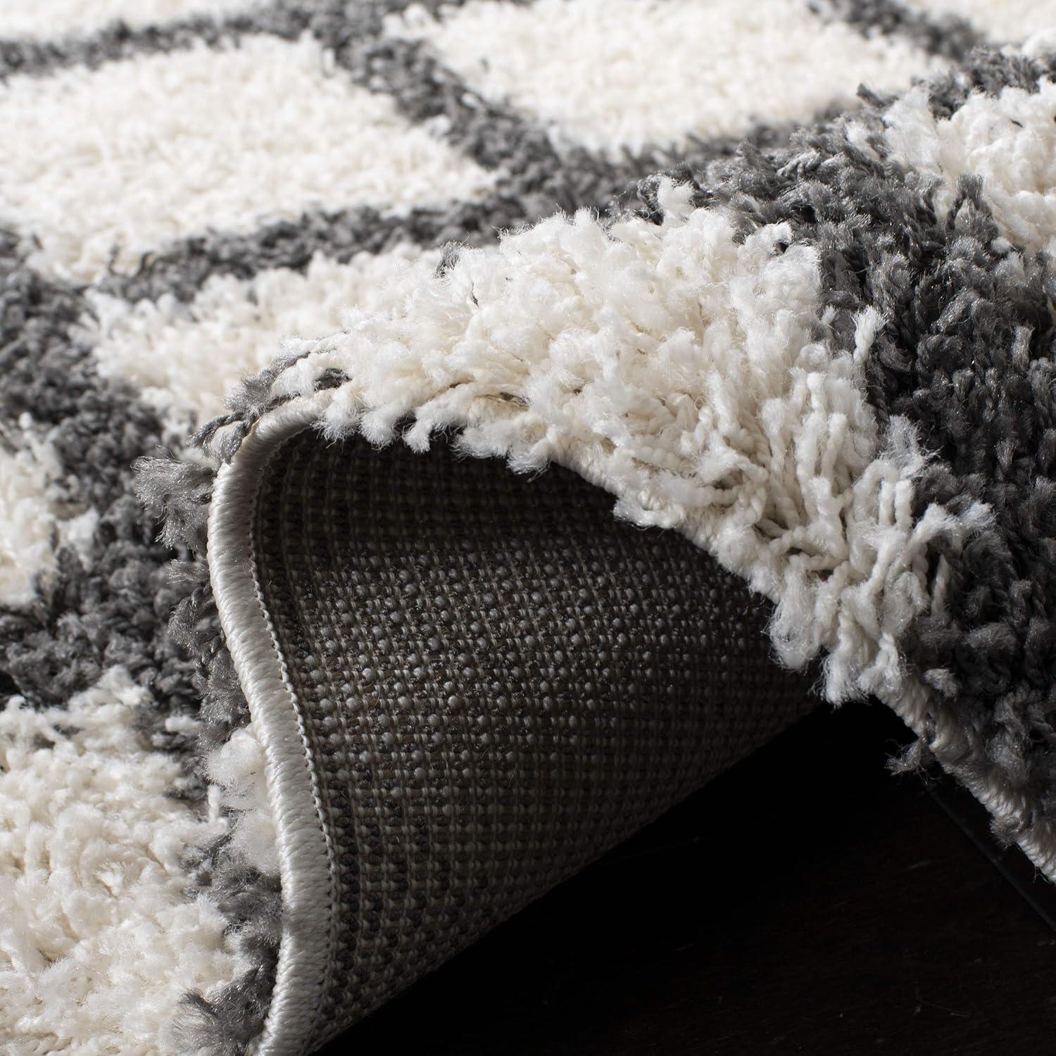 image:imageSAFAVIEH Dallas Shag Collection Area Rug 51 x 76 Seafoam amp Ivory Trellis Design NonShedding amp Easy Care 15inch Thick Ideal for High Traffic Areas in Living Room Bedroom SGD258CIvoryDark Grey