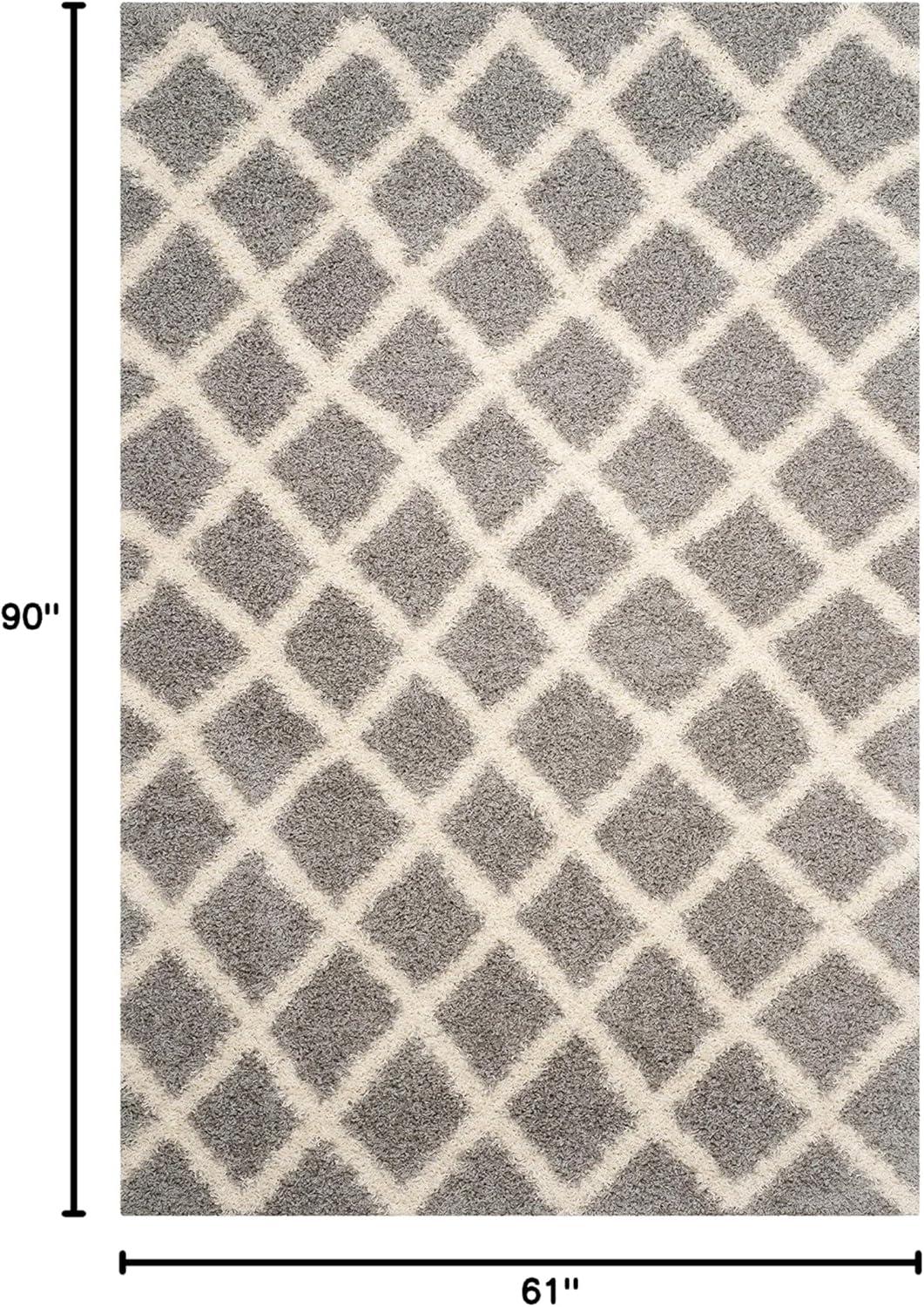 image:imageSAFAVIEH Dallas Shag Collection Area Rug 51 x 76 Seafoam amp Ivory Trellis Design NonShedding amp Easy Care 15inch Thick Ideal for High Traffic Areas in Living Room Bedroom SGD258CGreyIvory